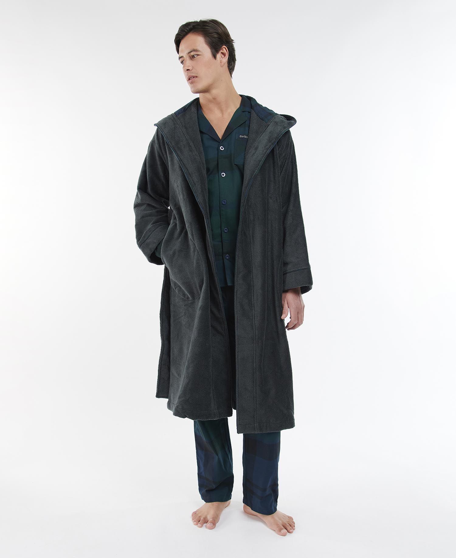 Barbour Angusing Gown Men's Nightwear Grey | 264837-TJY