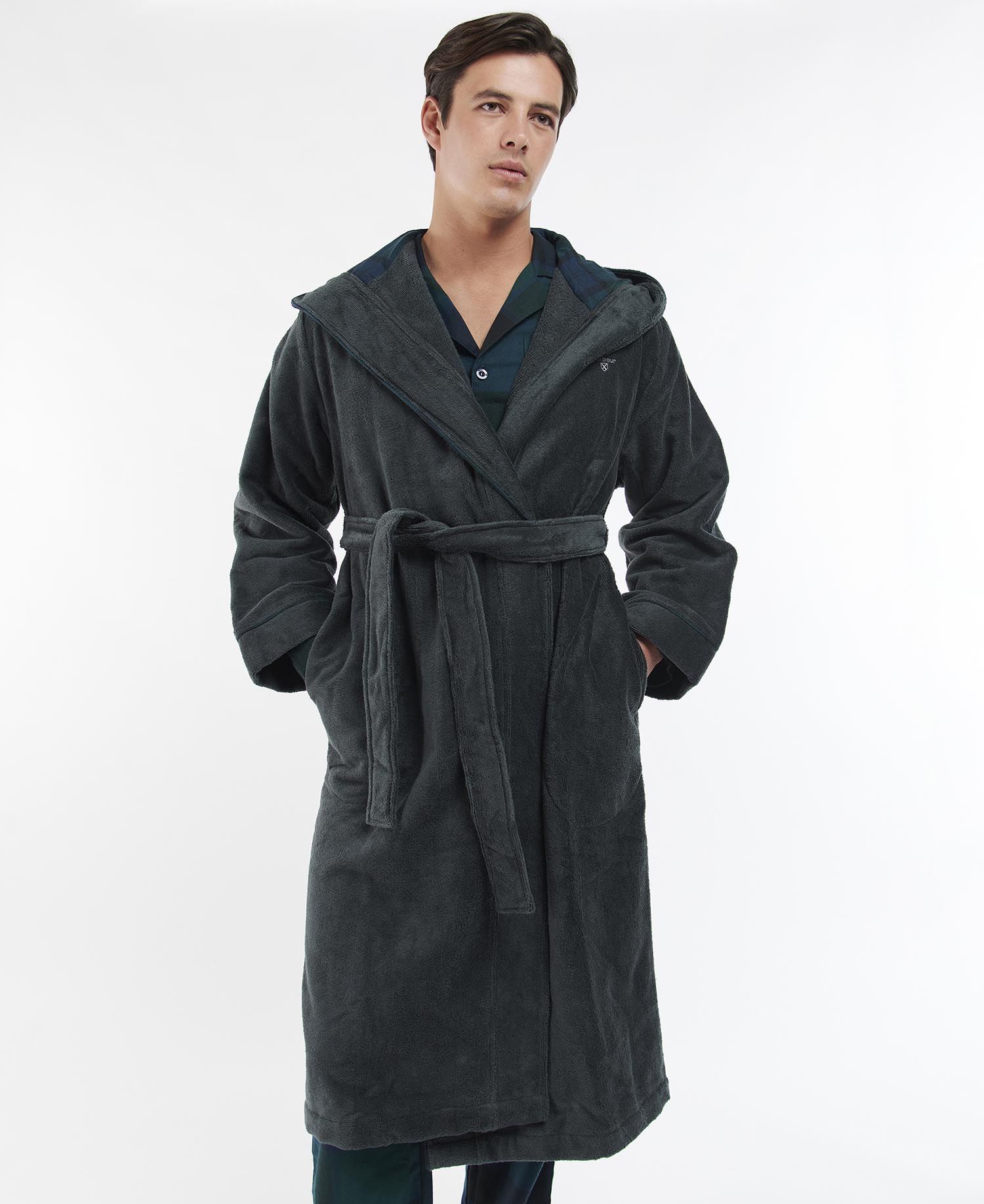 Barbour Angusing Gown Men\'s Nightwear Grey | 264837-TJY