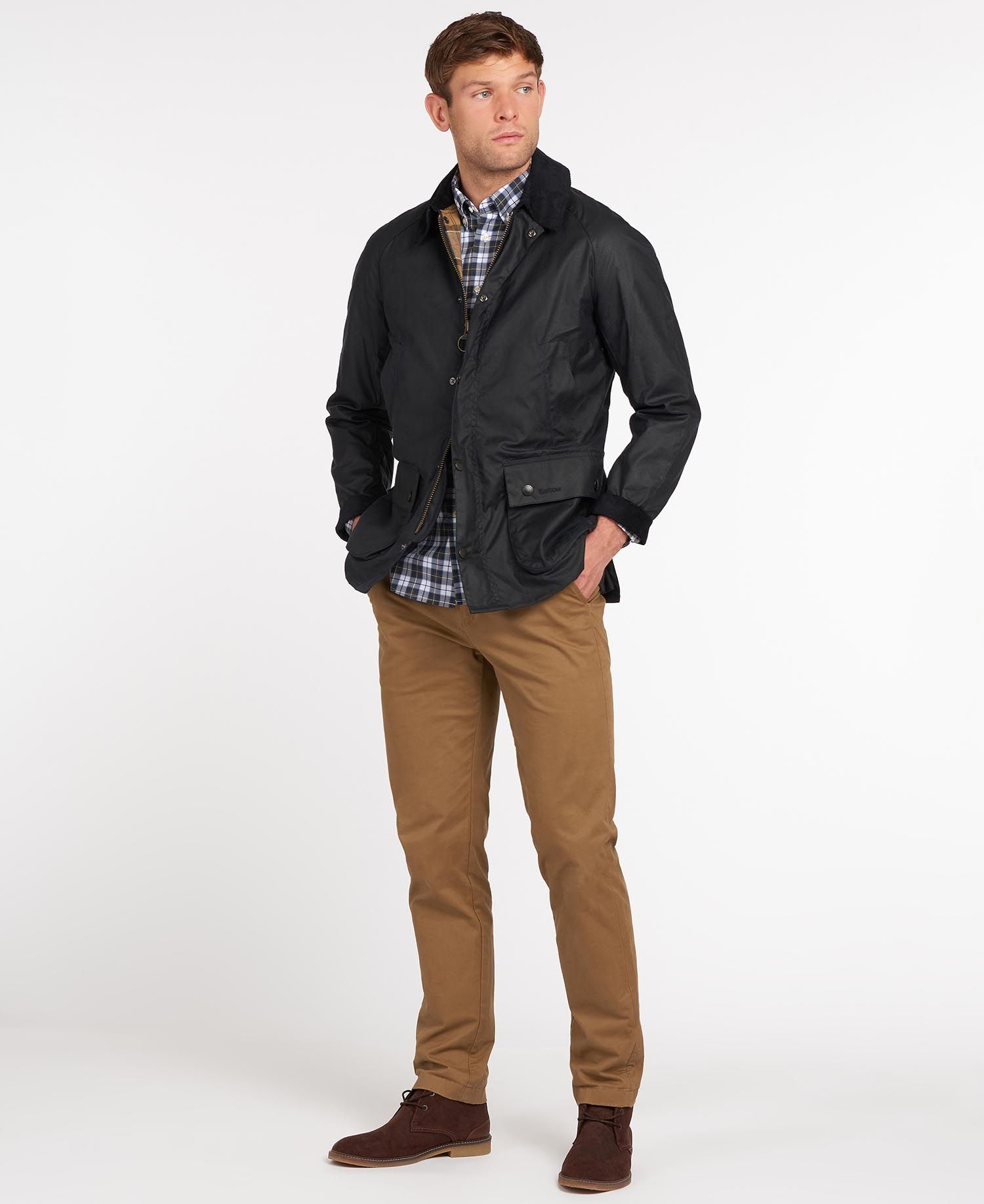 Barbour Ashby Men's Waxed Jackets Black | 496321-AMY