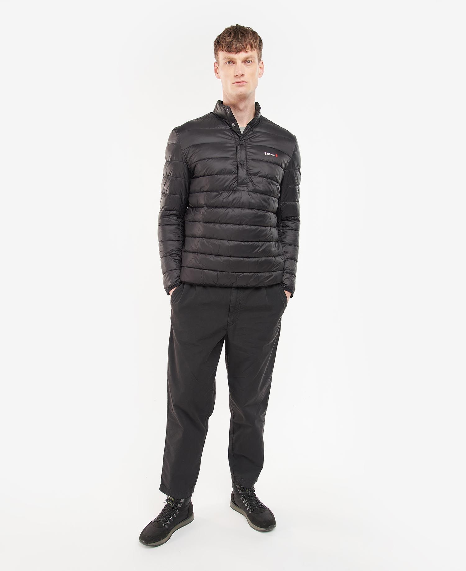 Barbour Baffle Overhead Men's Quilted Jackets Black | 348021-EWT