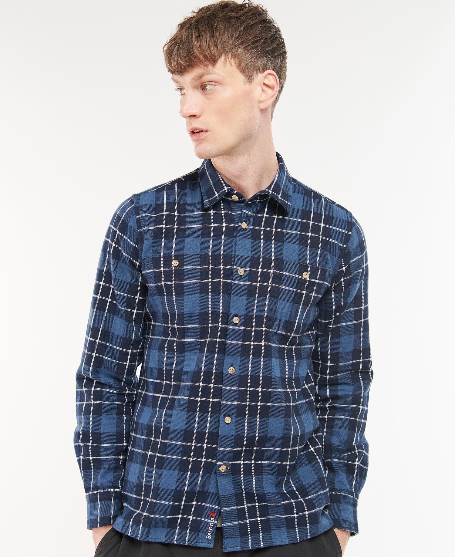 Barbour Baysbarn Men's Shirts Navy | 710245-YDZ