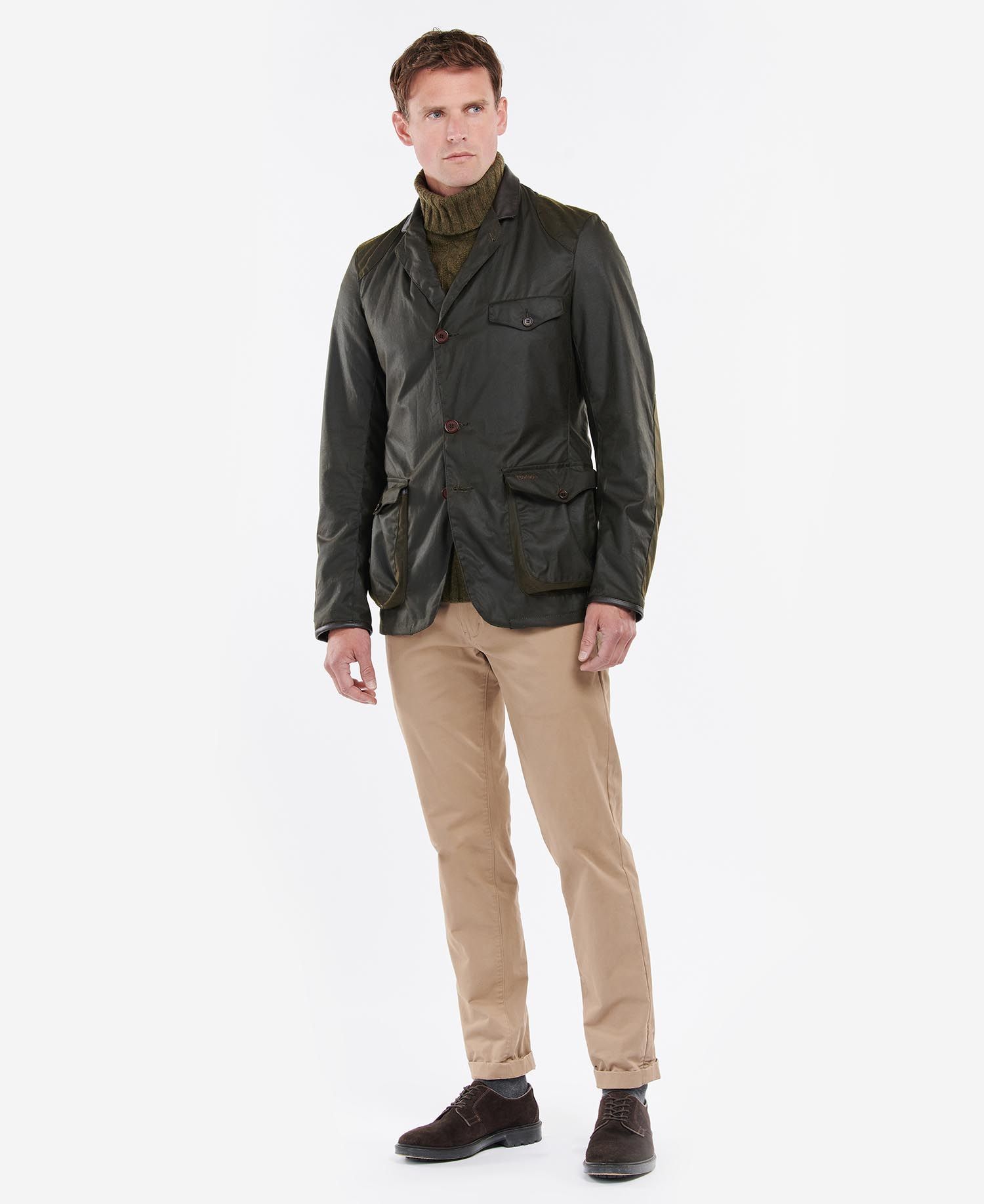 Barbour Beacon Sports Men's Waxed Jackets Olive | 607152-LOK