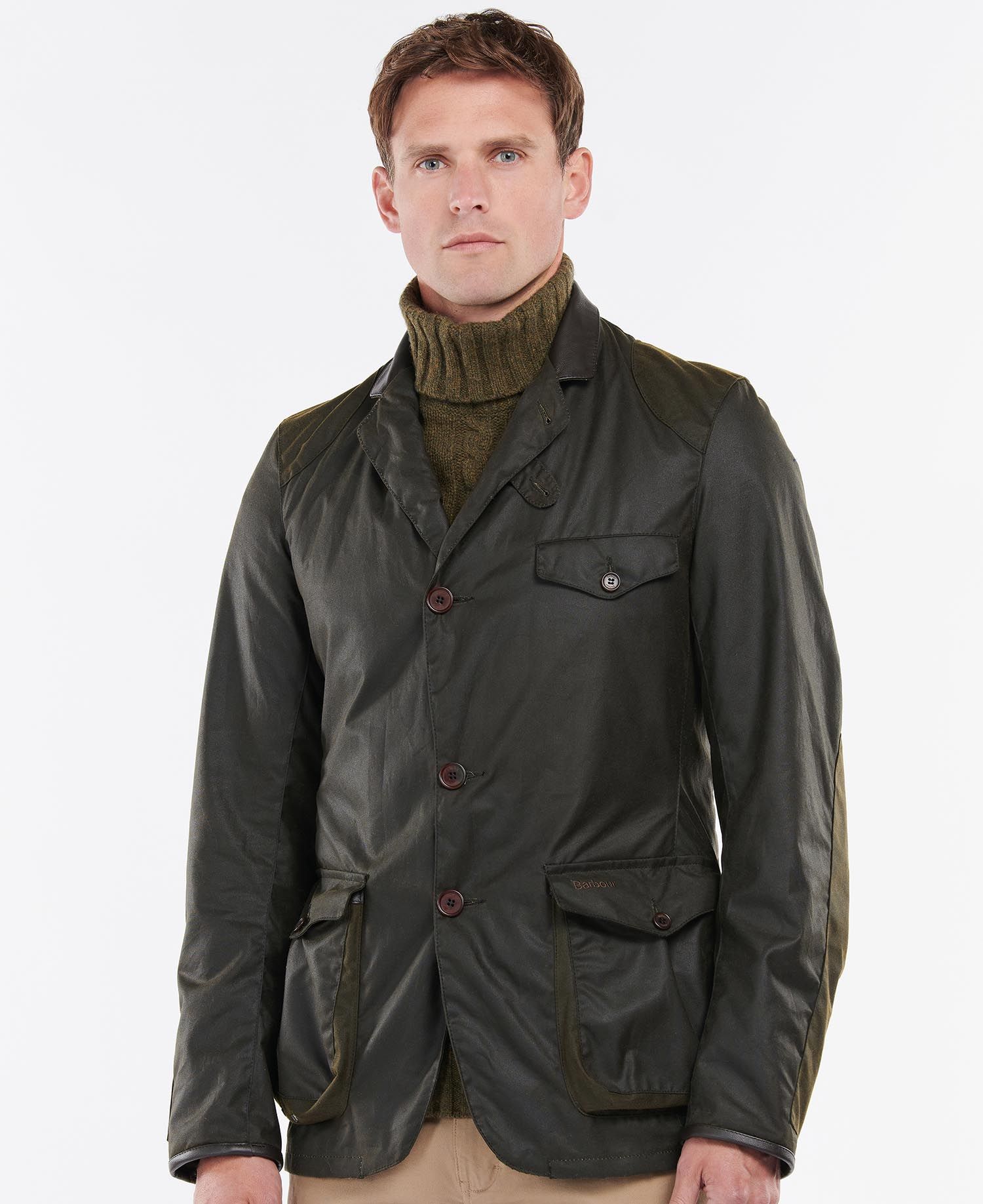 Barbour Beacon Sports Men\'s Waxed Jackets Olive | 607152-LOK