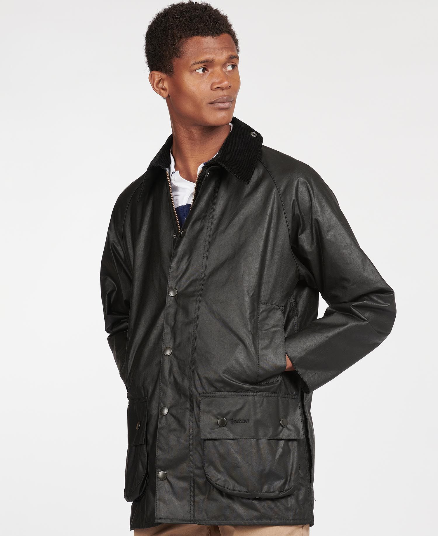 Barbour Beaufort Men\'s Waxed Jackets Black | 089725-NMX