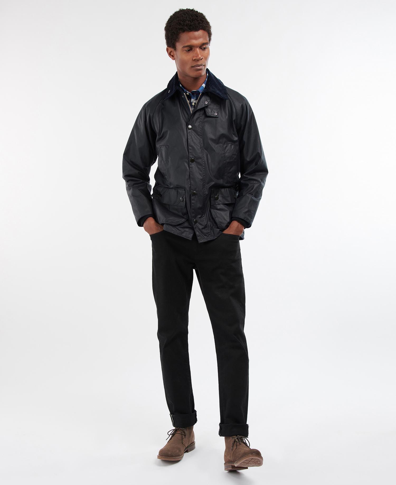 Barbour Bedale Men's Waxed Jackets Black | 930614-ITG