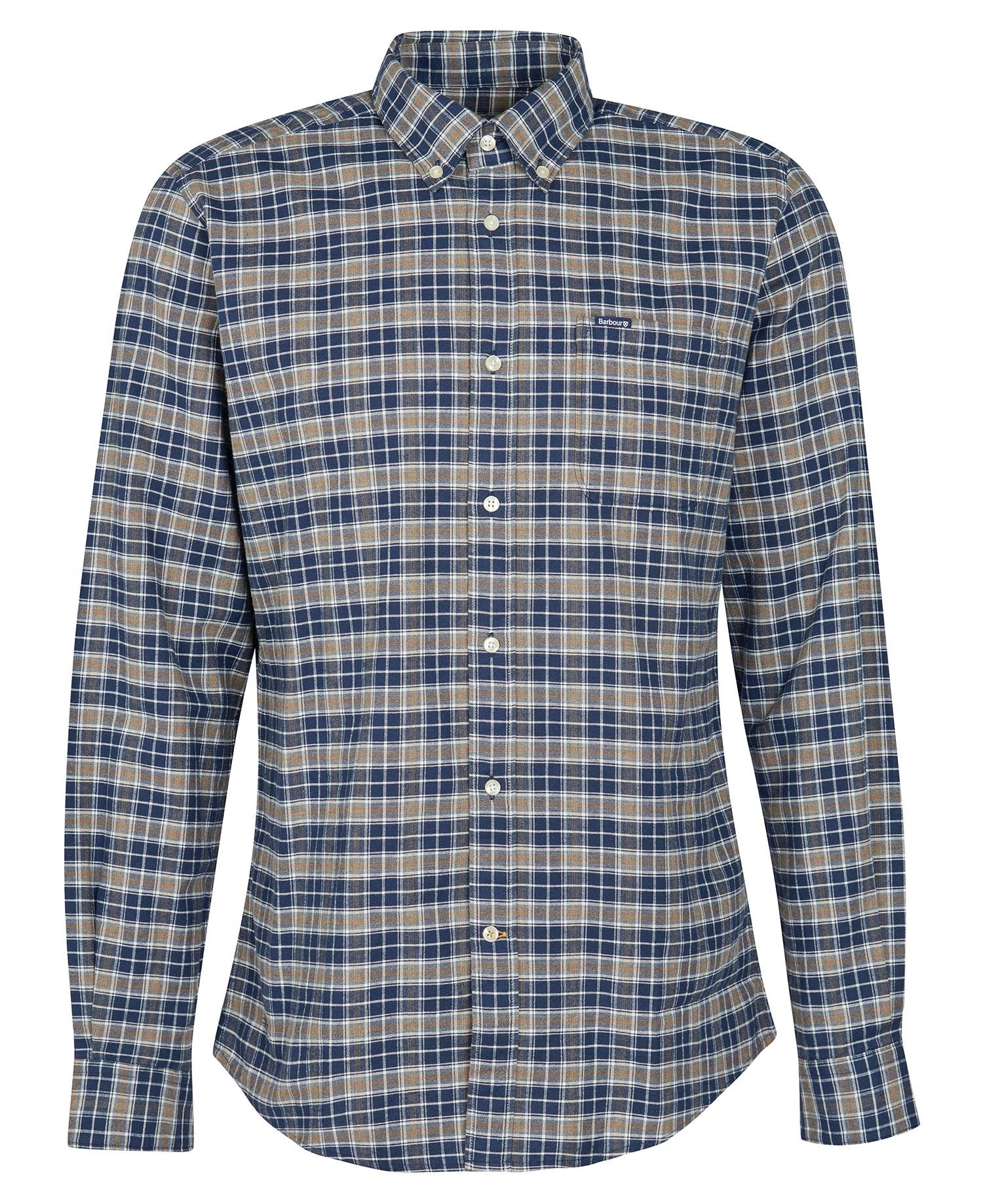 Barbour Benwell Tailored Fit Men's Shirts Navy | 068134-BGU