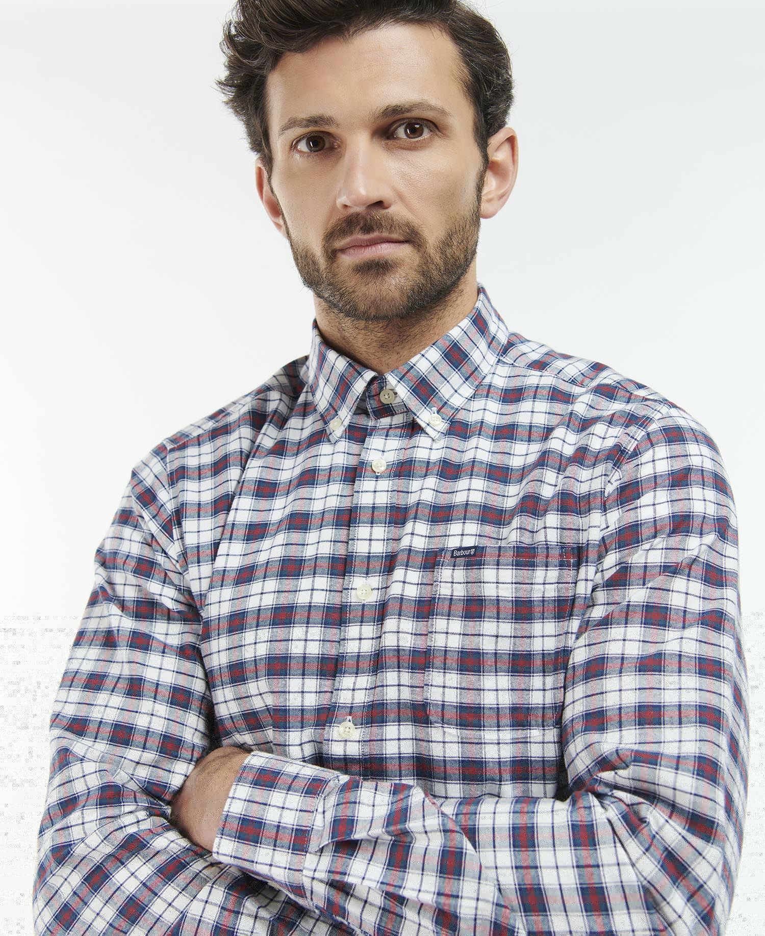 Barbour Benwell Tailored Fit Men's Shirts Navy | 572134-CWO