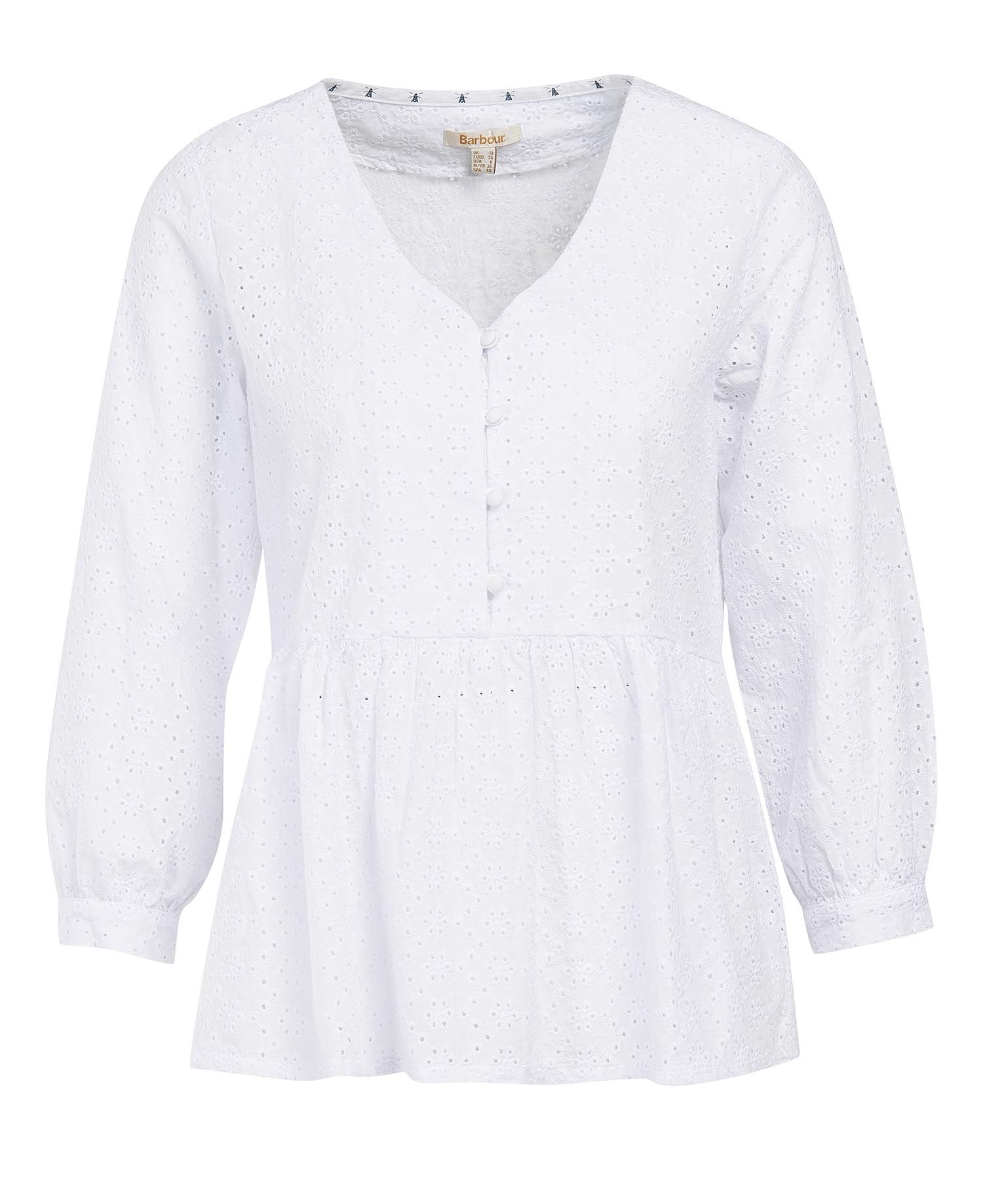 Barbour Bindweed Women's Shirts White | 168045-UVQ