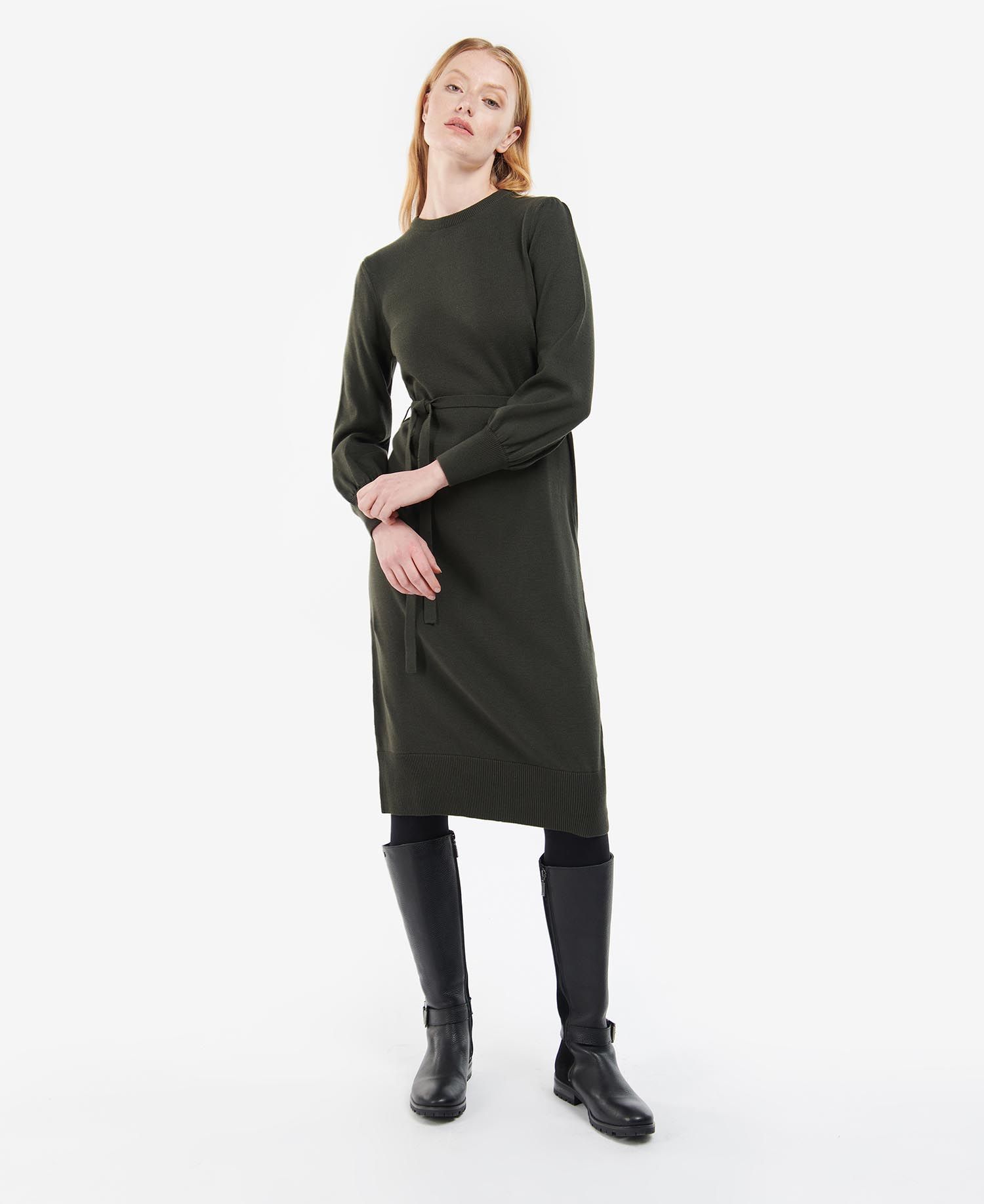 Barbour Birch Women's Dress Olive | 536941-WUA