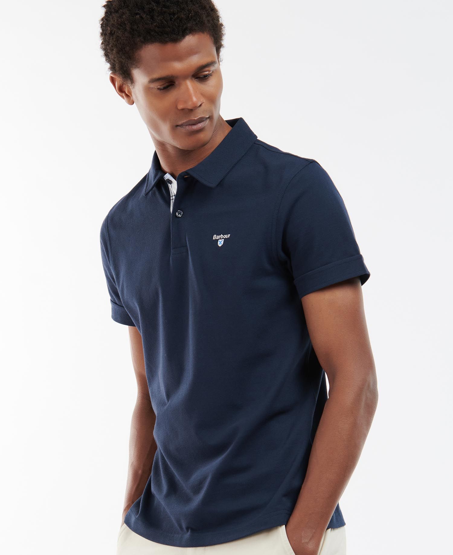 Barbour Birkhill Men's Polo Shirts Navy | 928641-AZE