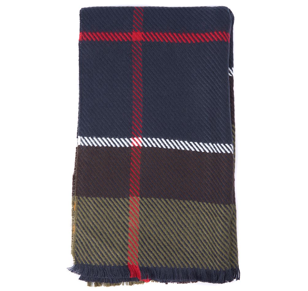 Barbour Blair Tartan Women's Scarves Olive / Navy | 382594-XZS