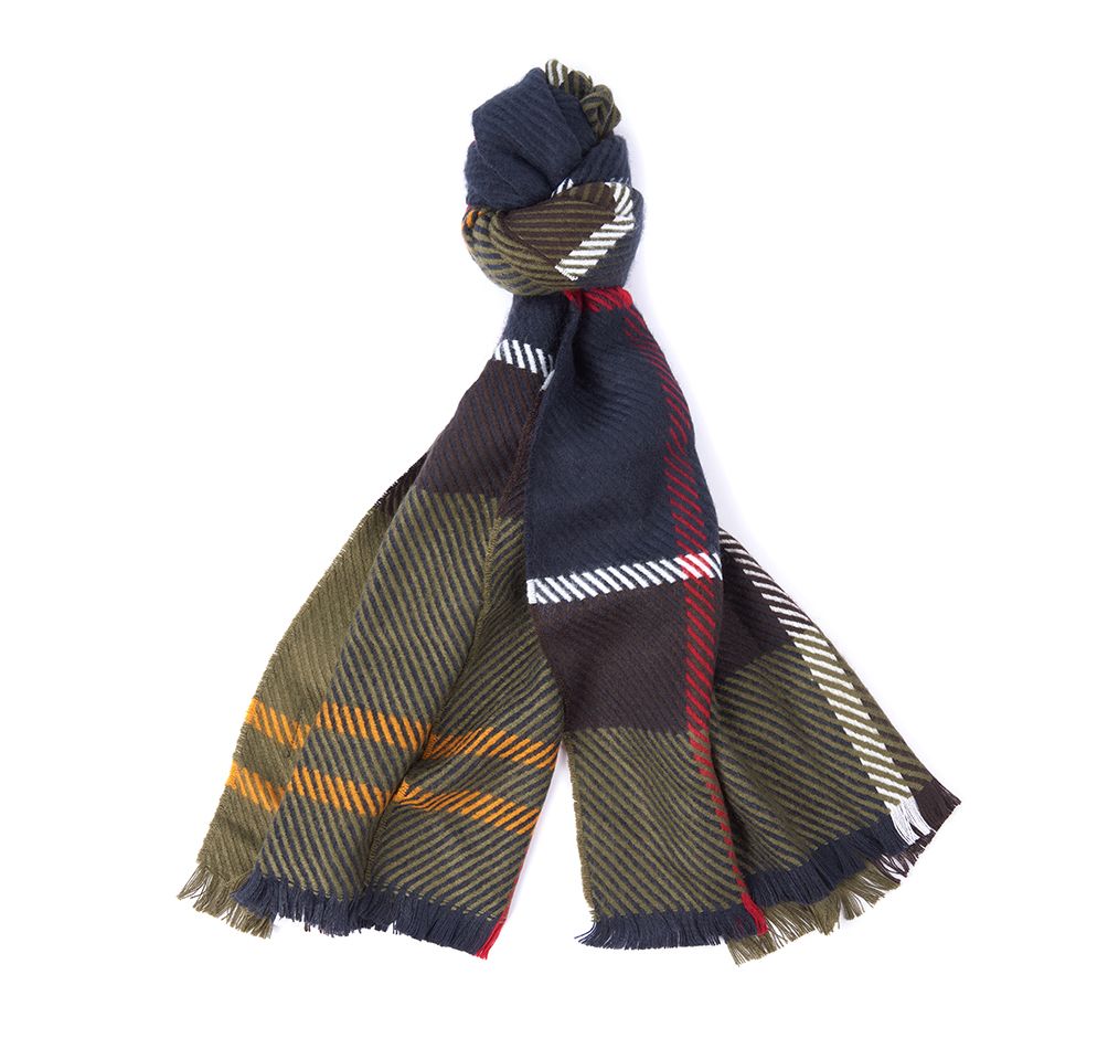 Barbour Blair Tartan Women\'s Scarves Olive / Navy | 382594-XZS