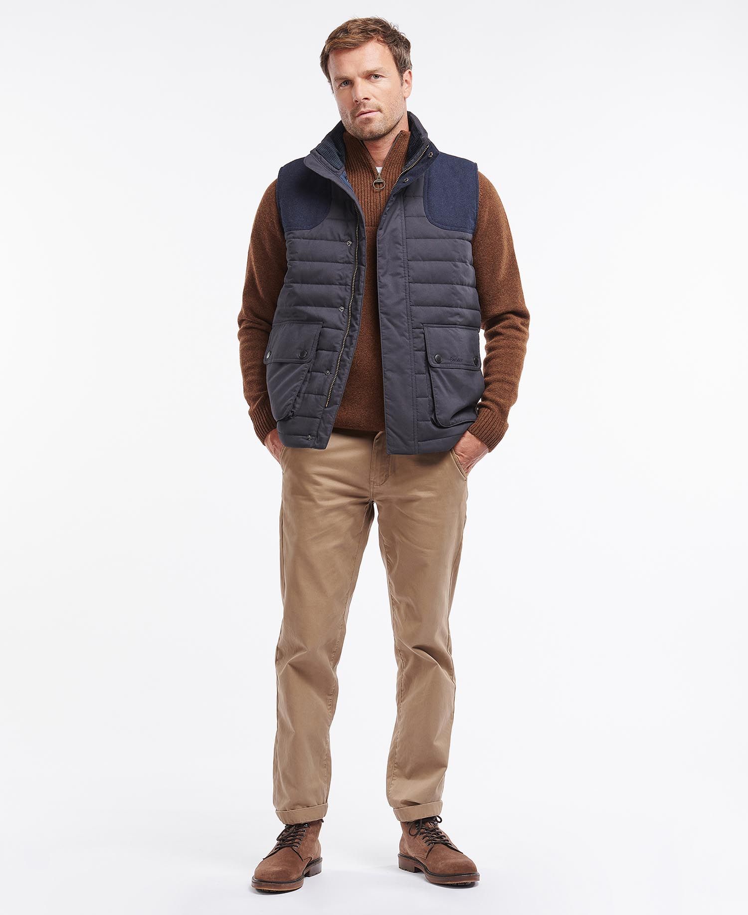 Barbour Bradford Men's Vest Navy | 624178-AEX