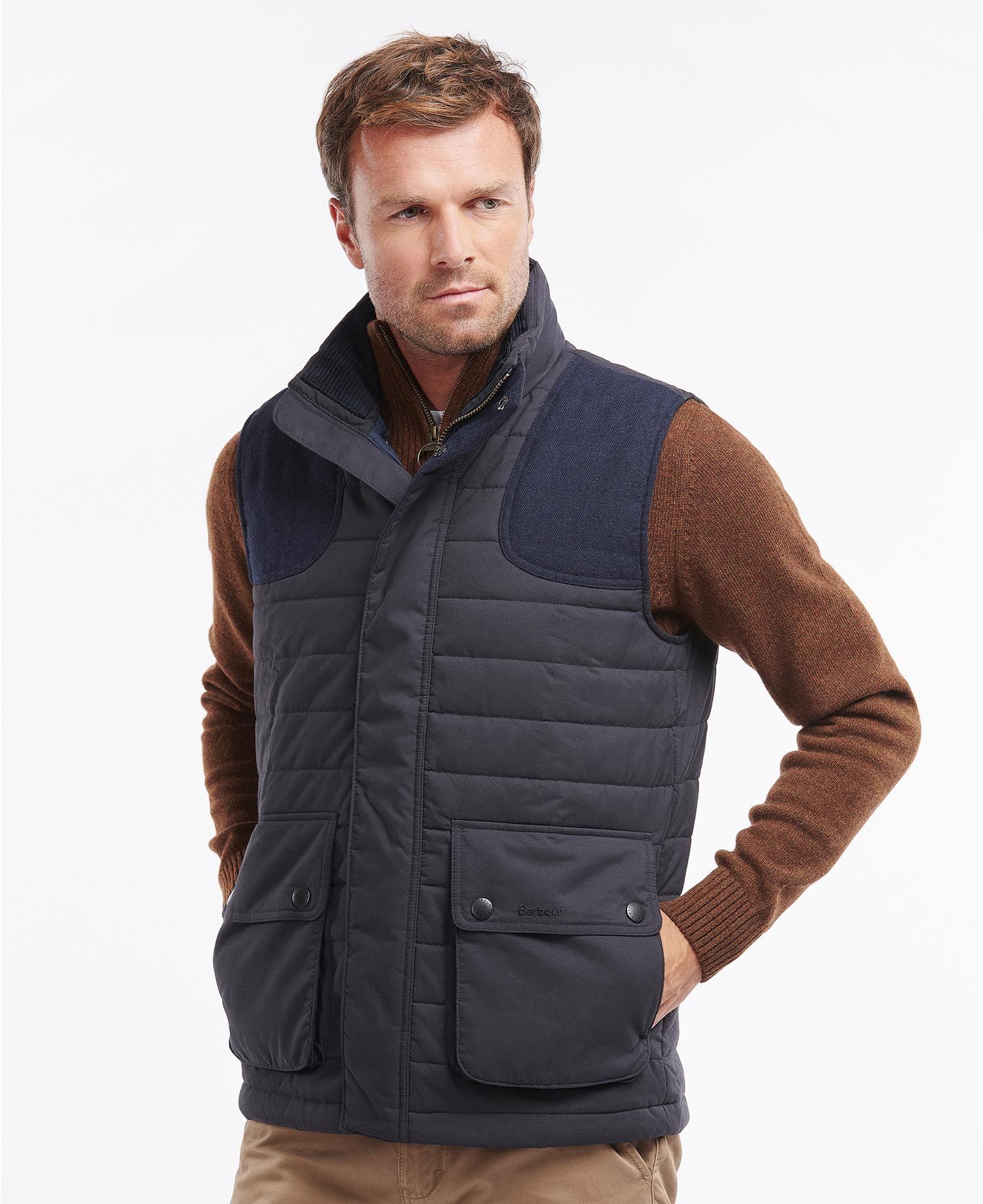 Barbour Bradford Men\'s Vest Navy | 624178-AEX