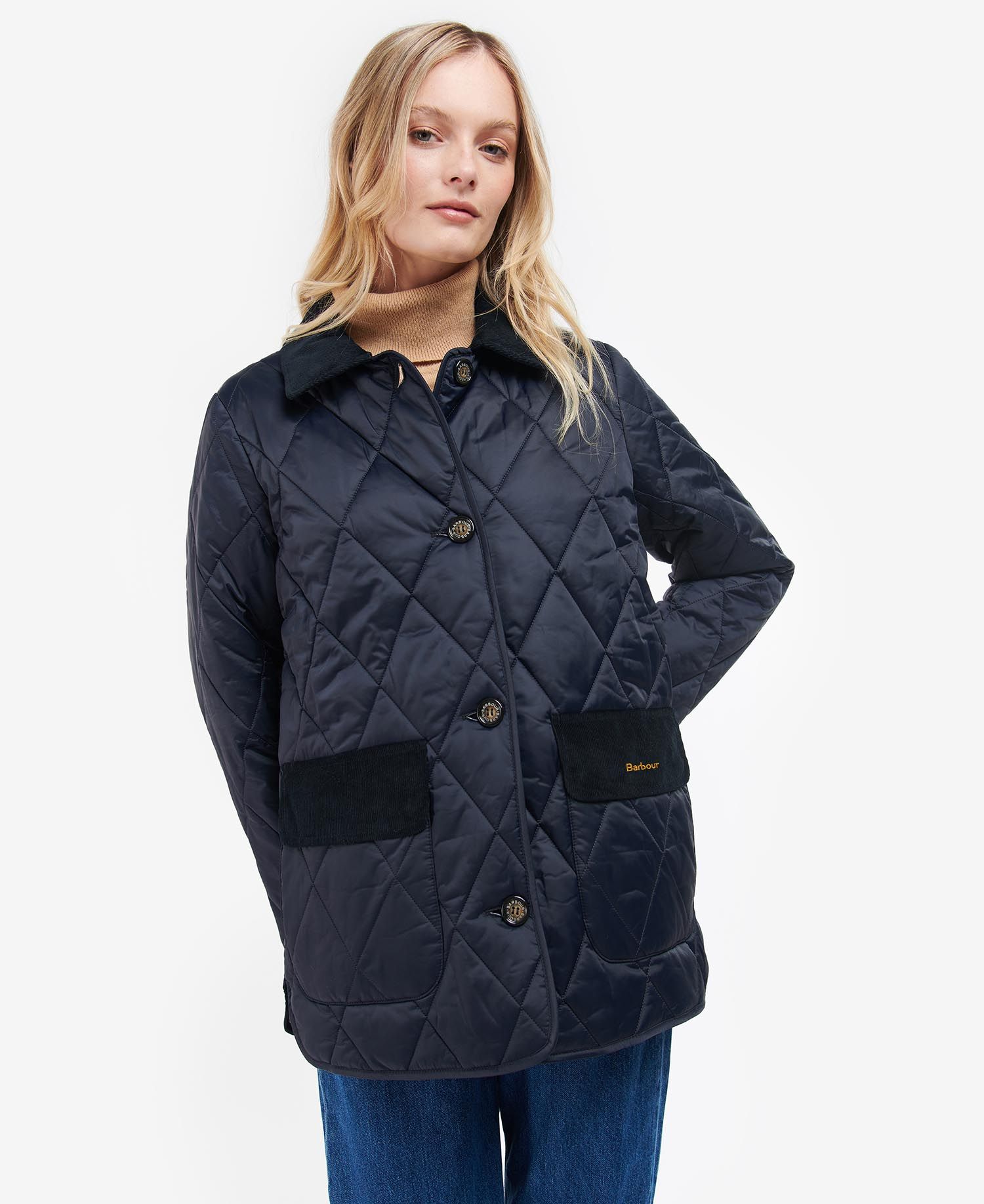 Barbour Bragar Women\'s Quilted Jackets Navy | 368902-GQE