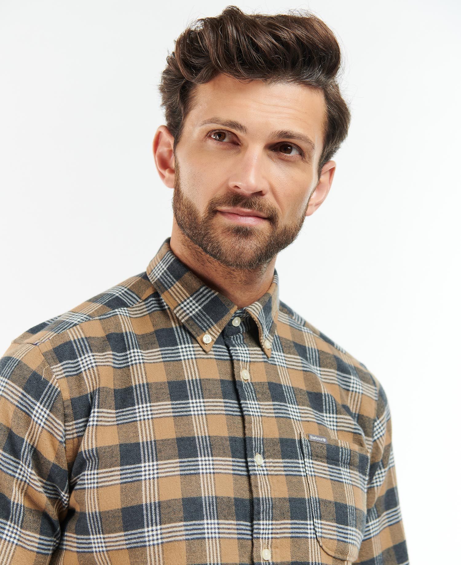 Barbour Brockwell Tailored Fit Men's Shirts Blue | 362049-ANY