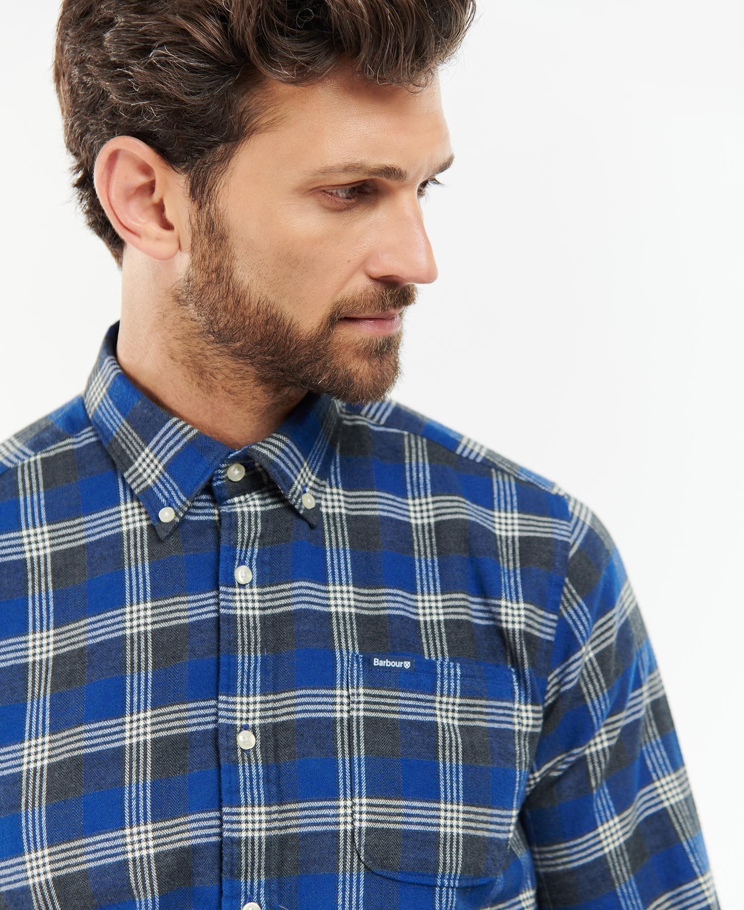 Barbour Brockwell Tailored Fit Men's Shirts Blue | 680721-JRF