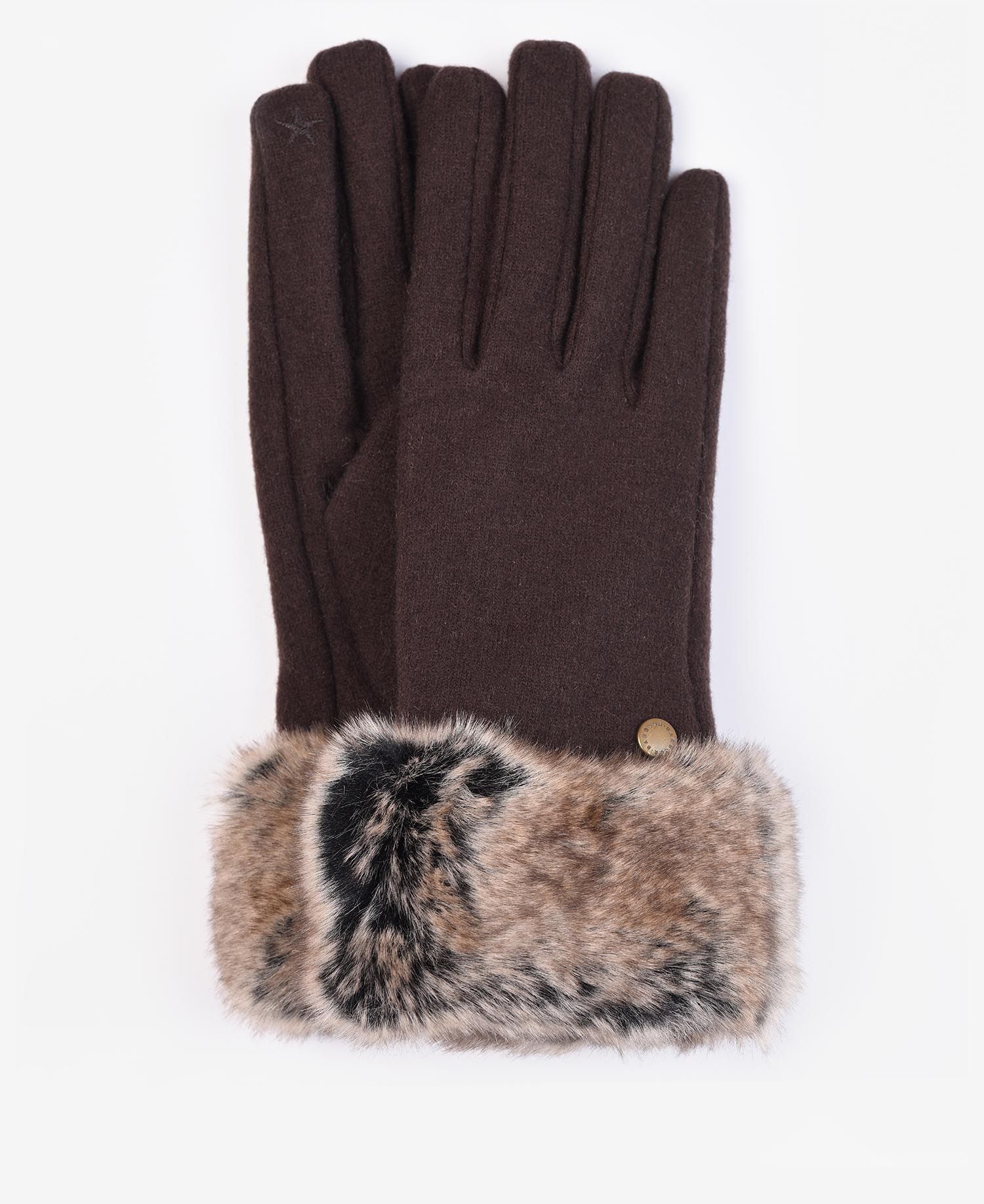 Barbour Burford Faux-Fur Women\'s Gloves Burgundy | 051894-MDR