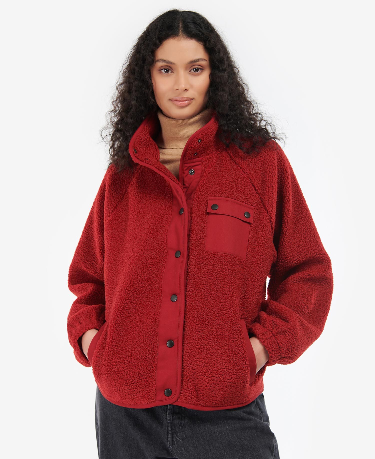 Barbour Callaly Fleece Women\'s Sweatshirts Red | 603128-PNA