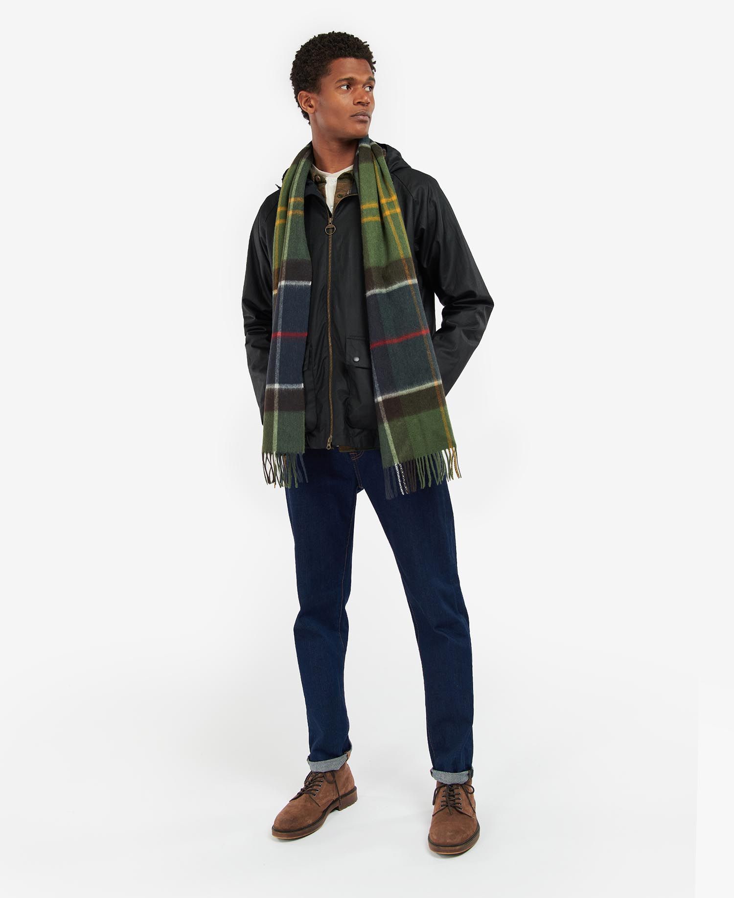 Barbour Carrbridge Tartan Men's Scarves Navy / Olive | 841739-VGX