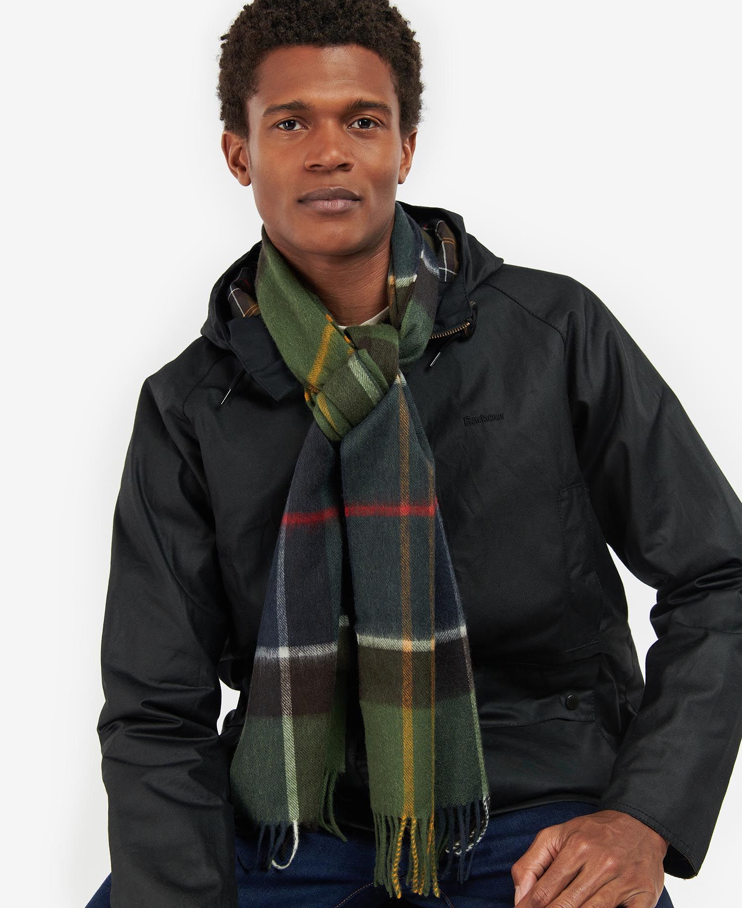 Barbour Carrbridge Tartan Men\'s Scarves Navy / Olive | 841739-VGX