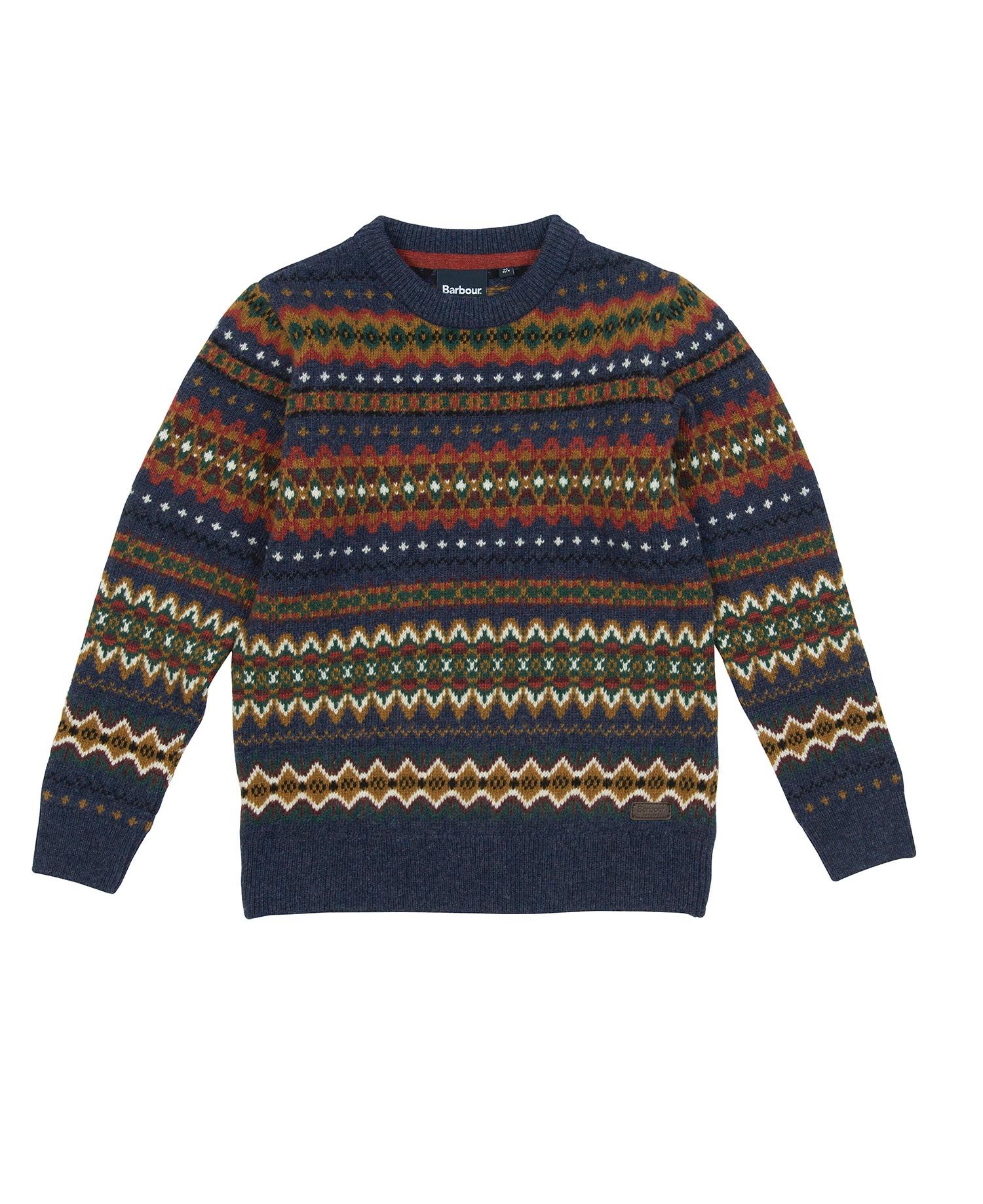 Barbour Case Fair Isle Crew Kids' Clothing Navy | 280175-QOF