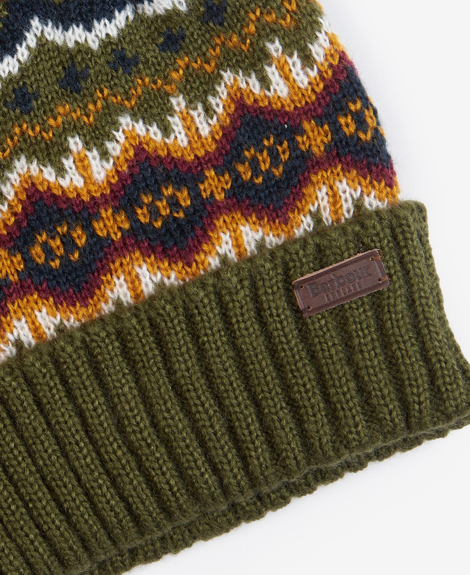 Barbour Case Fairisle Men's Beanie Olive | 417280-NRB