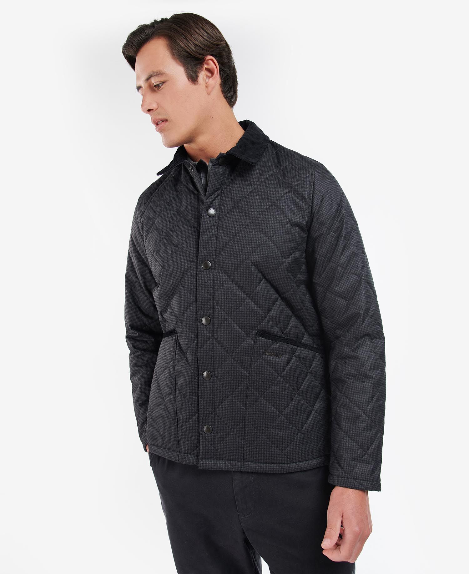 Barbour Checked Heron Men\'s Quilted Jackets Grey | 109485-DVI