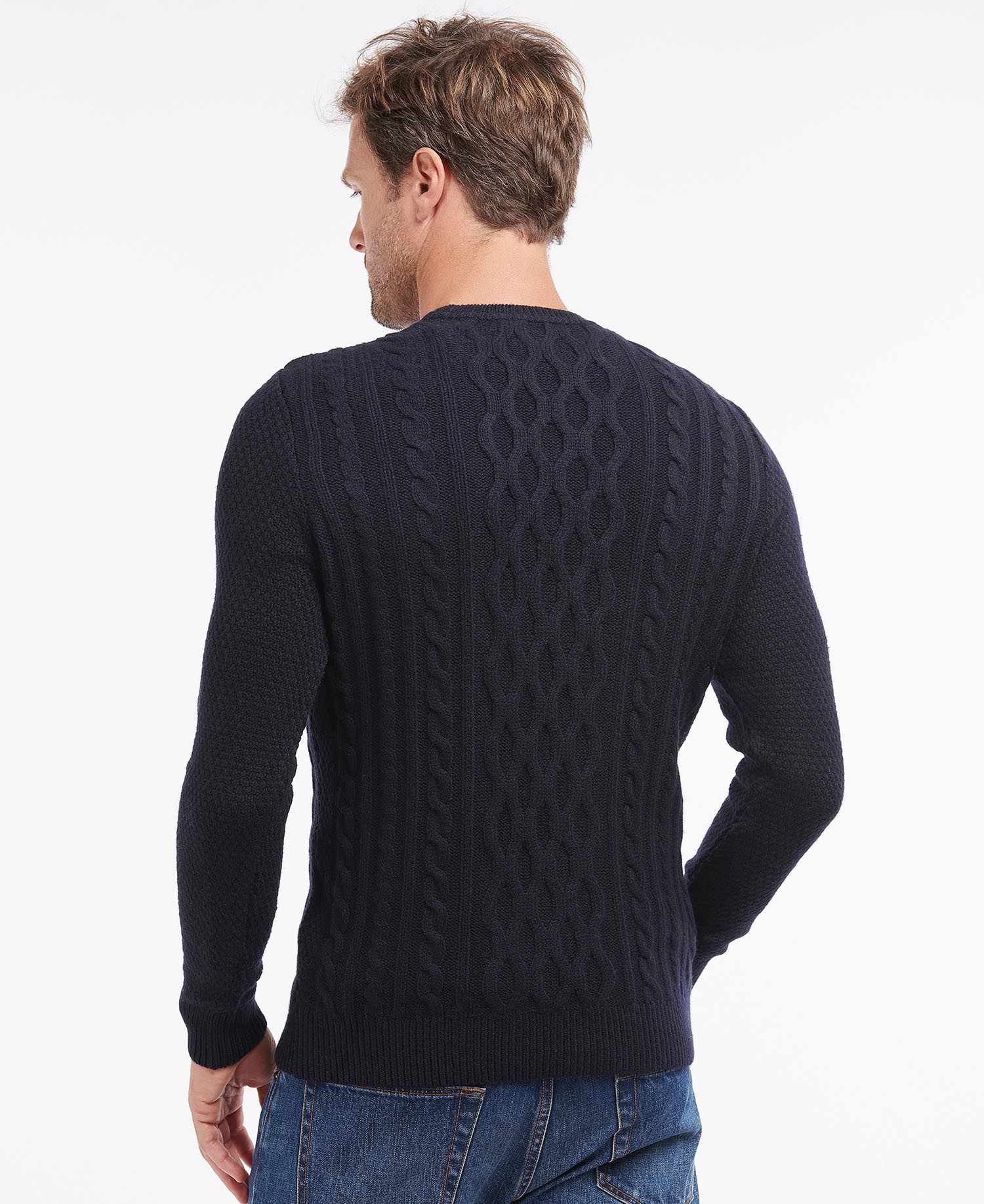 Barbour Chunky Cable Men's Sweaters Navy | 039251-FRH