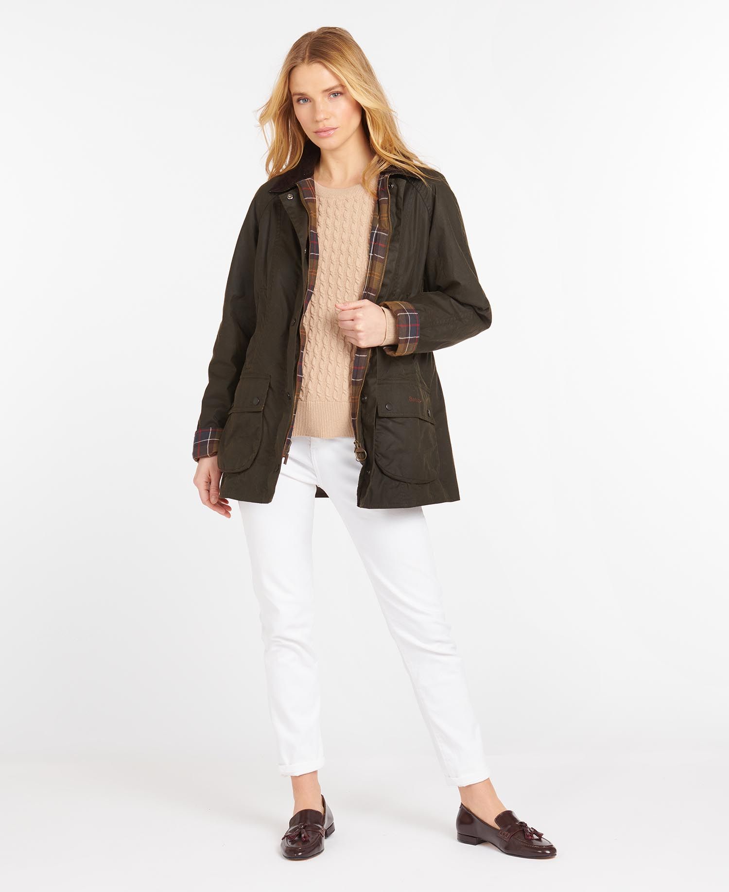 Barbour Classic Beadnell Women's Waxed Jackets Olive | 453918-KTA