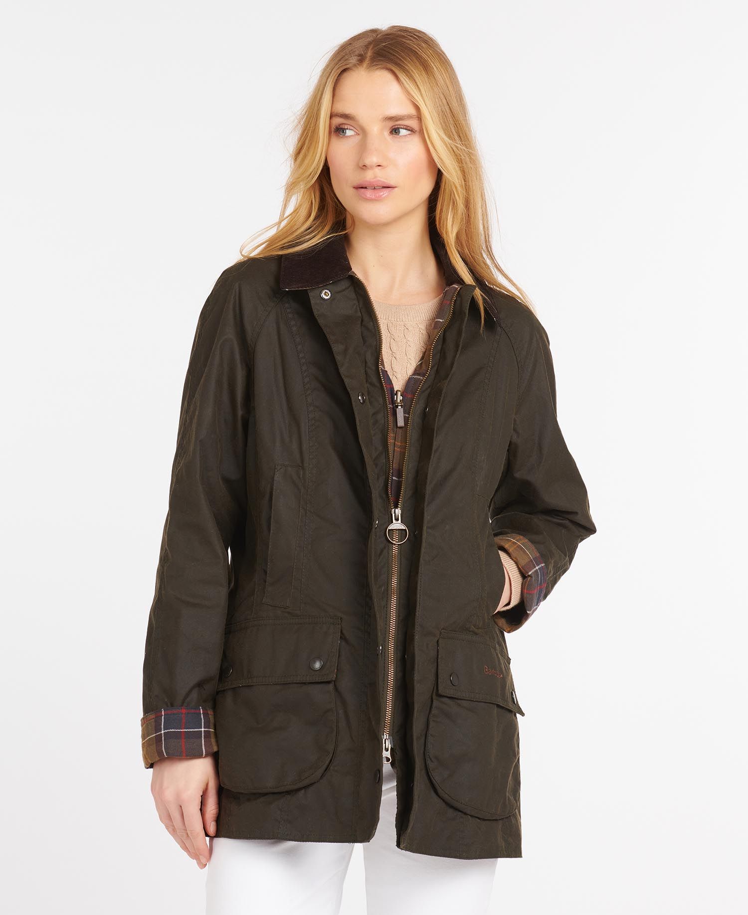 Barbour Classic Beadnell Women\'s Waxed Jackets Olive | 453918-KTA