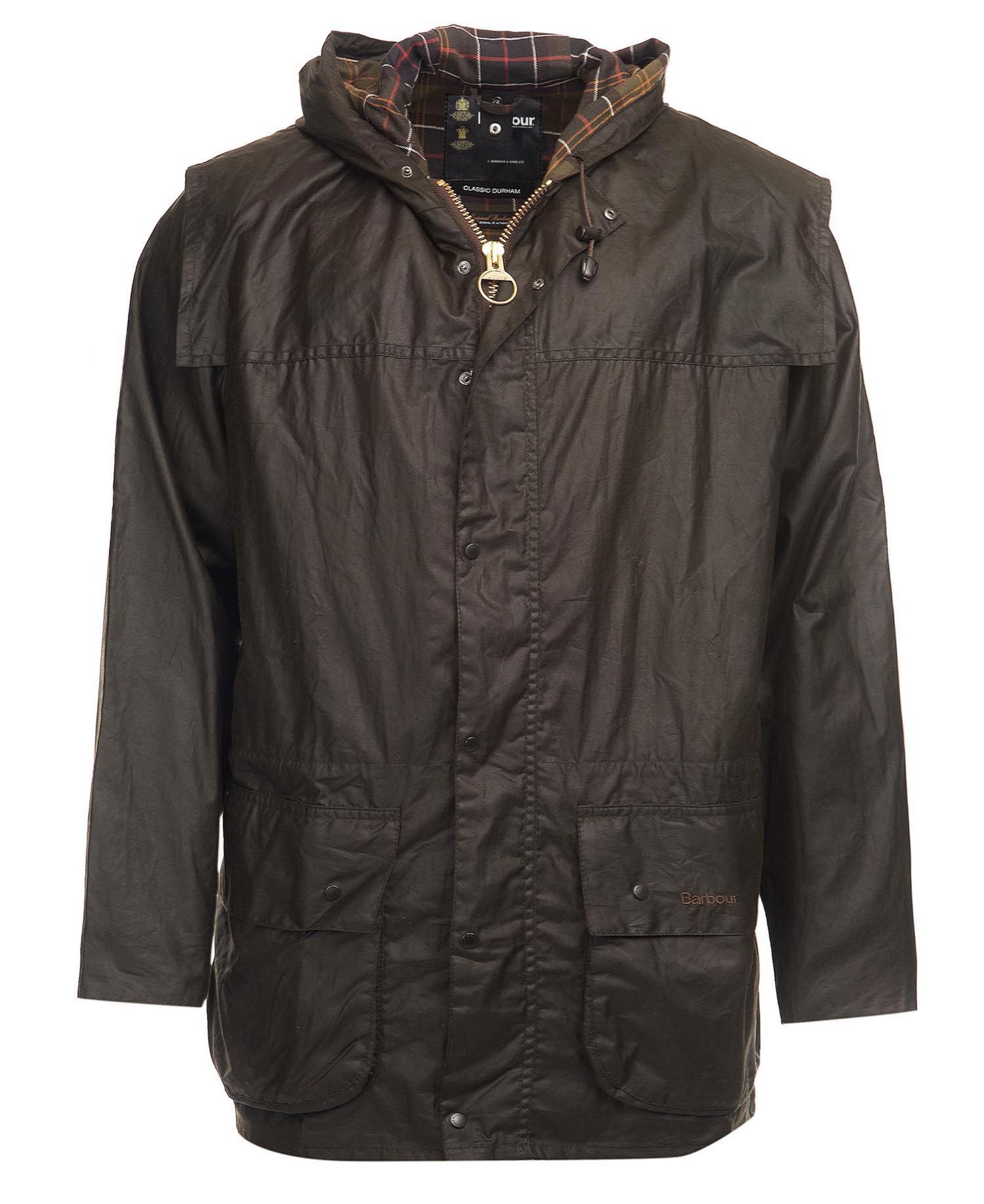 Barbour Classic Durham Men's Waxed Jackets Olive | 294106-EBY