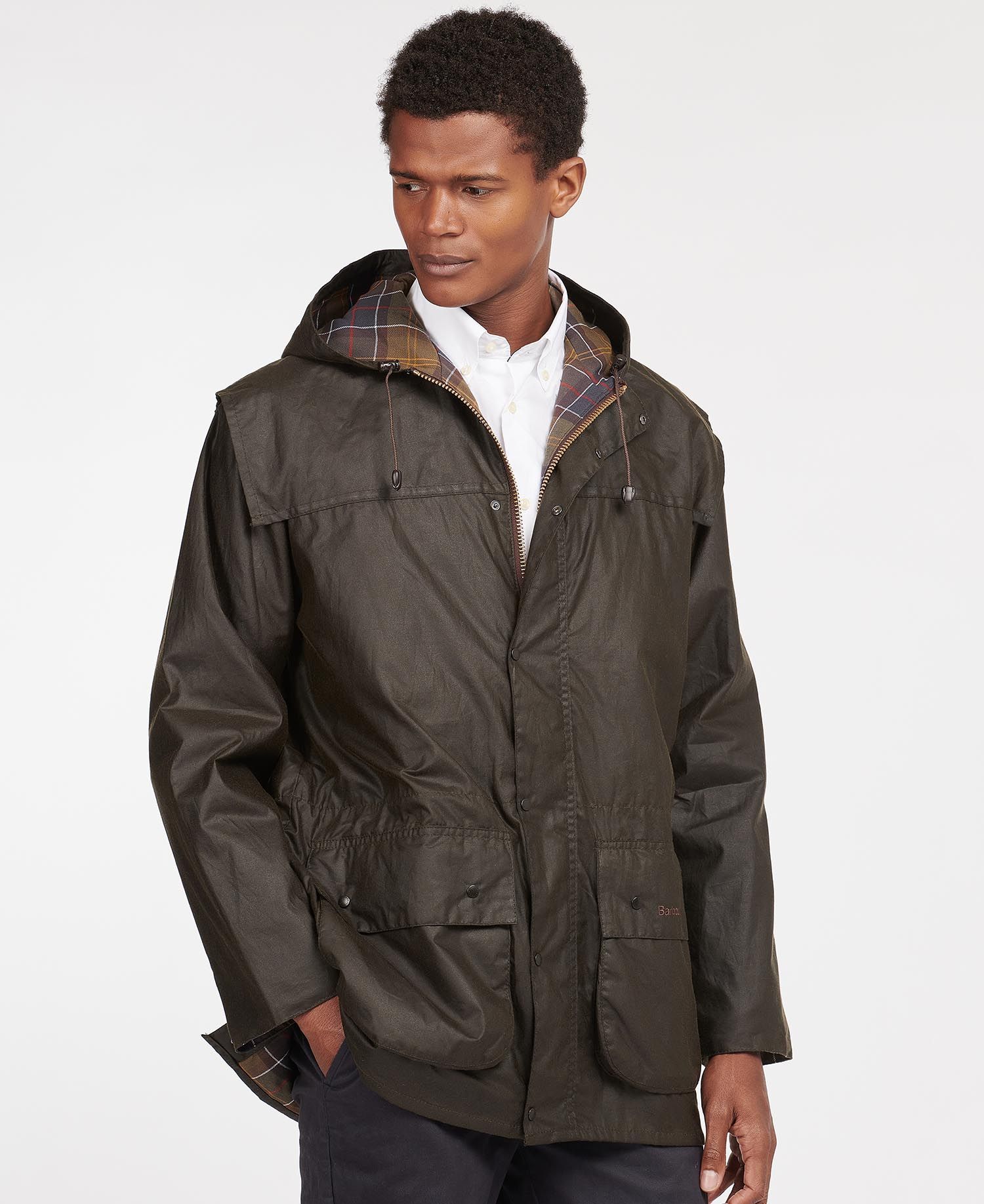 Barbour Classic Durham Men\'s Waxed Jackets Olive | 294106-EBY