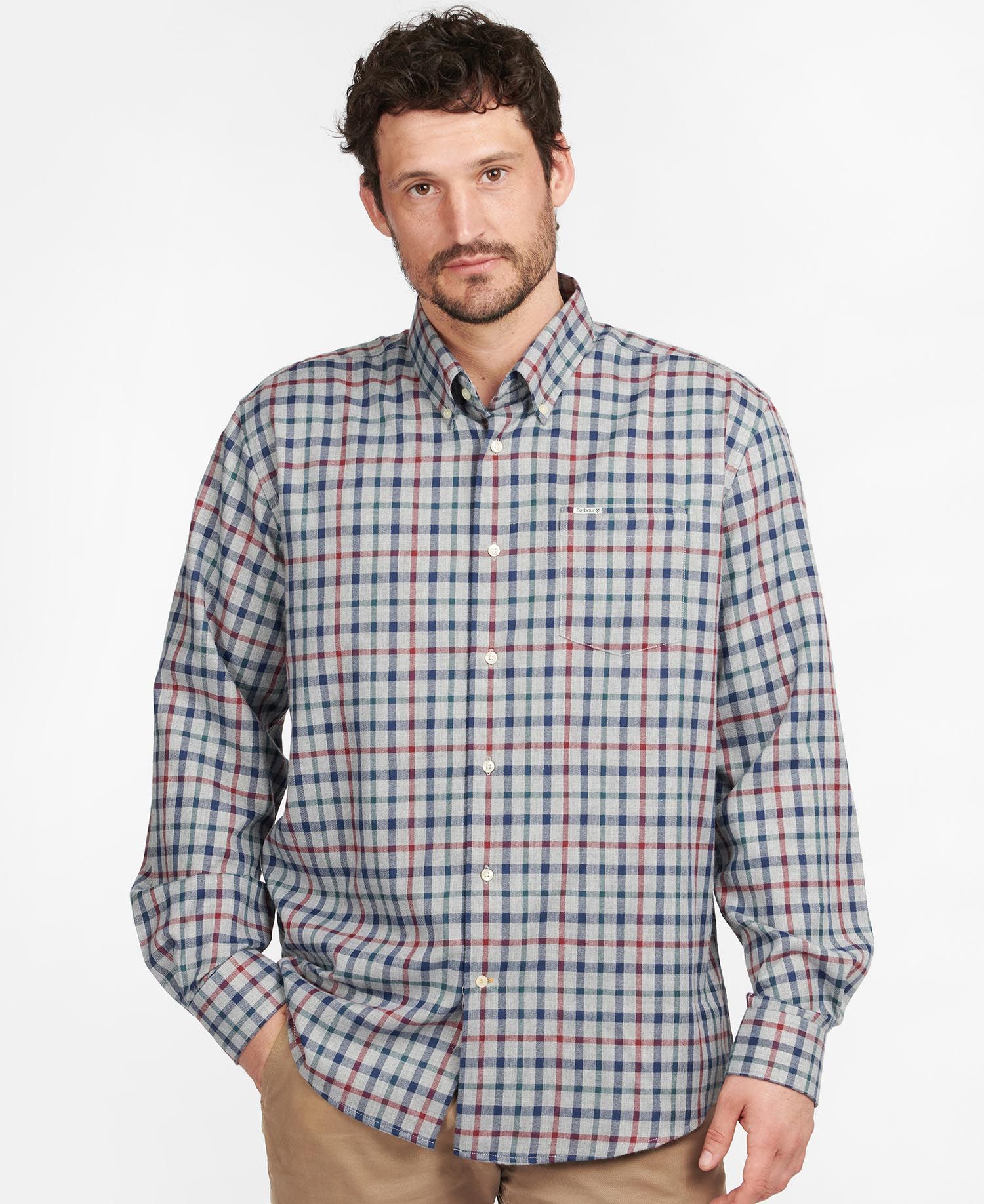 Barbour Coll Thermo Men\'s Shirts Grey | 586124-SDX