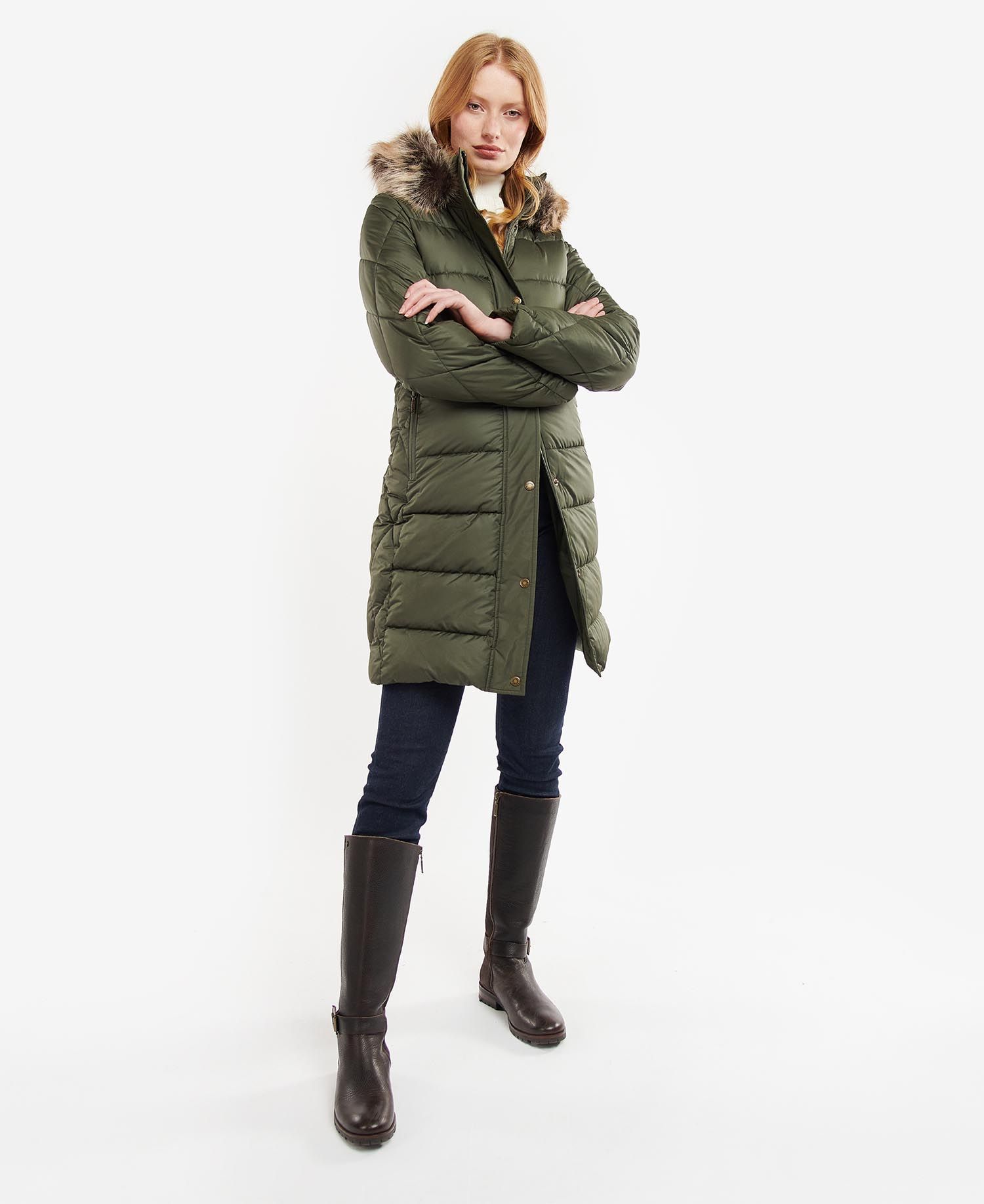 Barbour Daffodil Women's Quilted Jackets Olive | 879614-STI