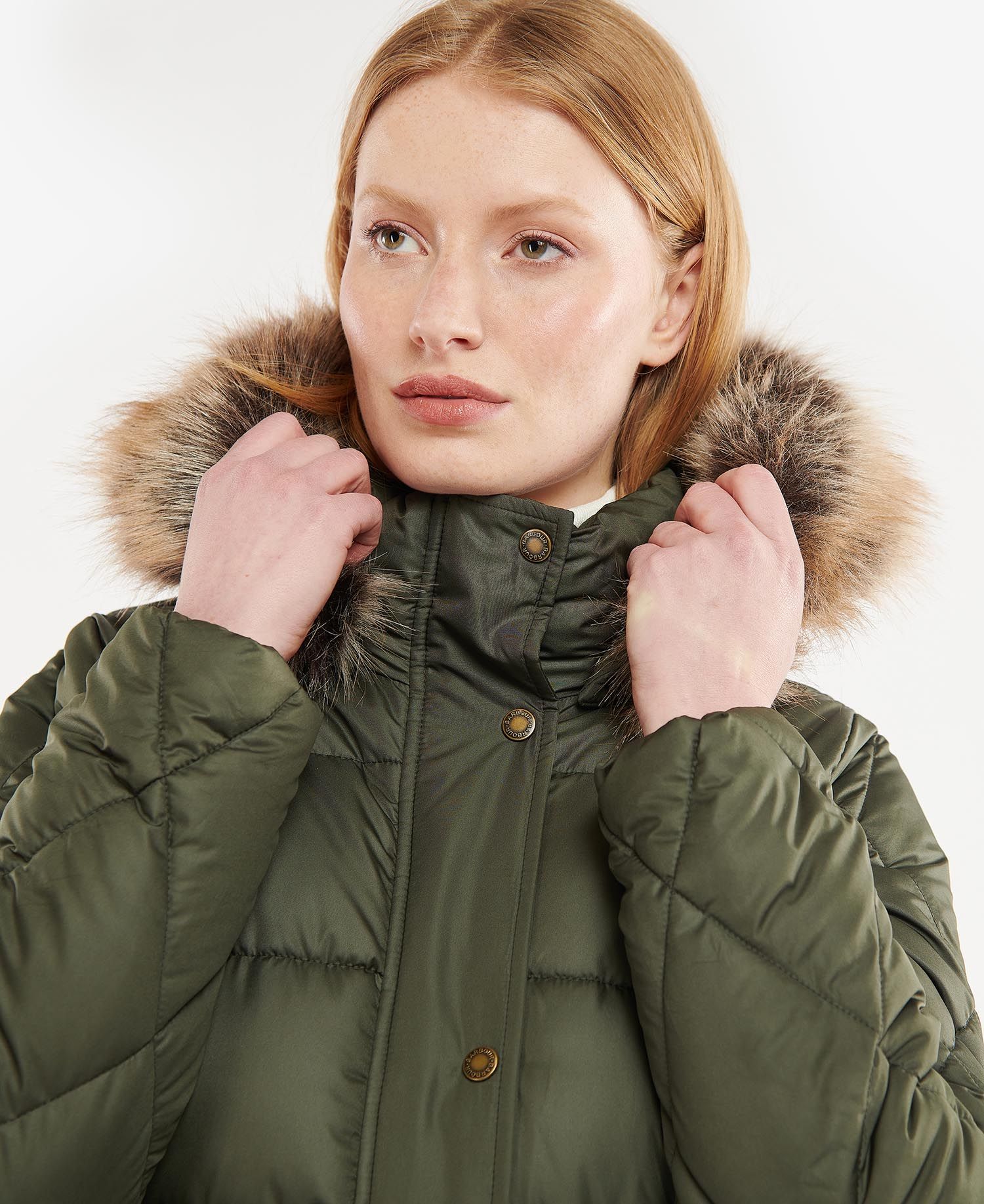 Barbour Daffodil Women's Quilted Jackets Olive | 879614-STI