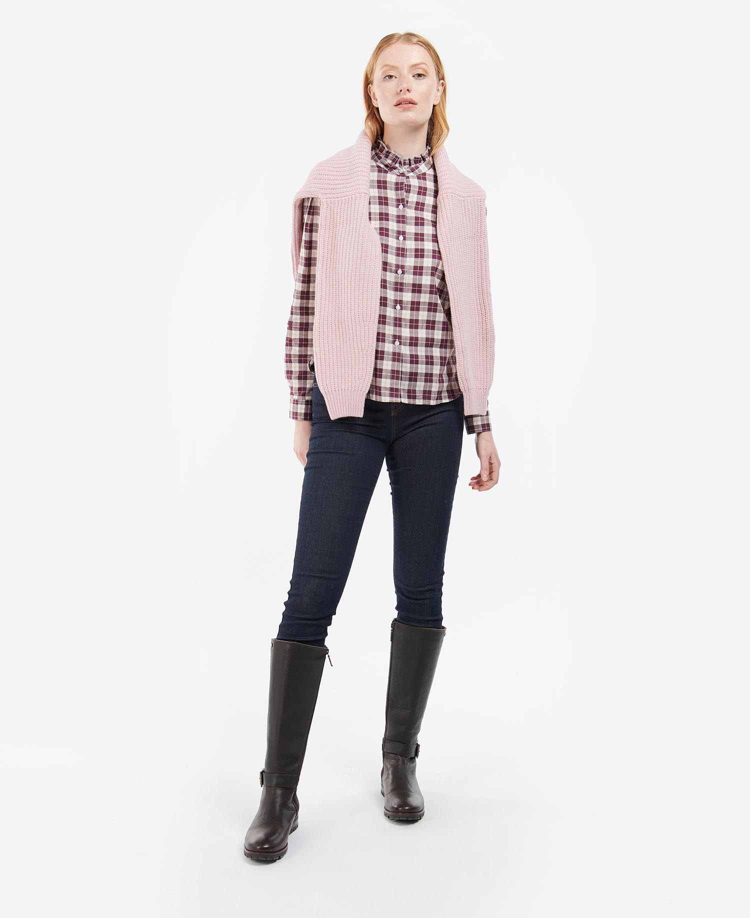 Barbour Daffodil Women's Shirts White / Red | 024596-YTQ