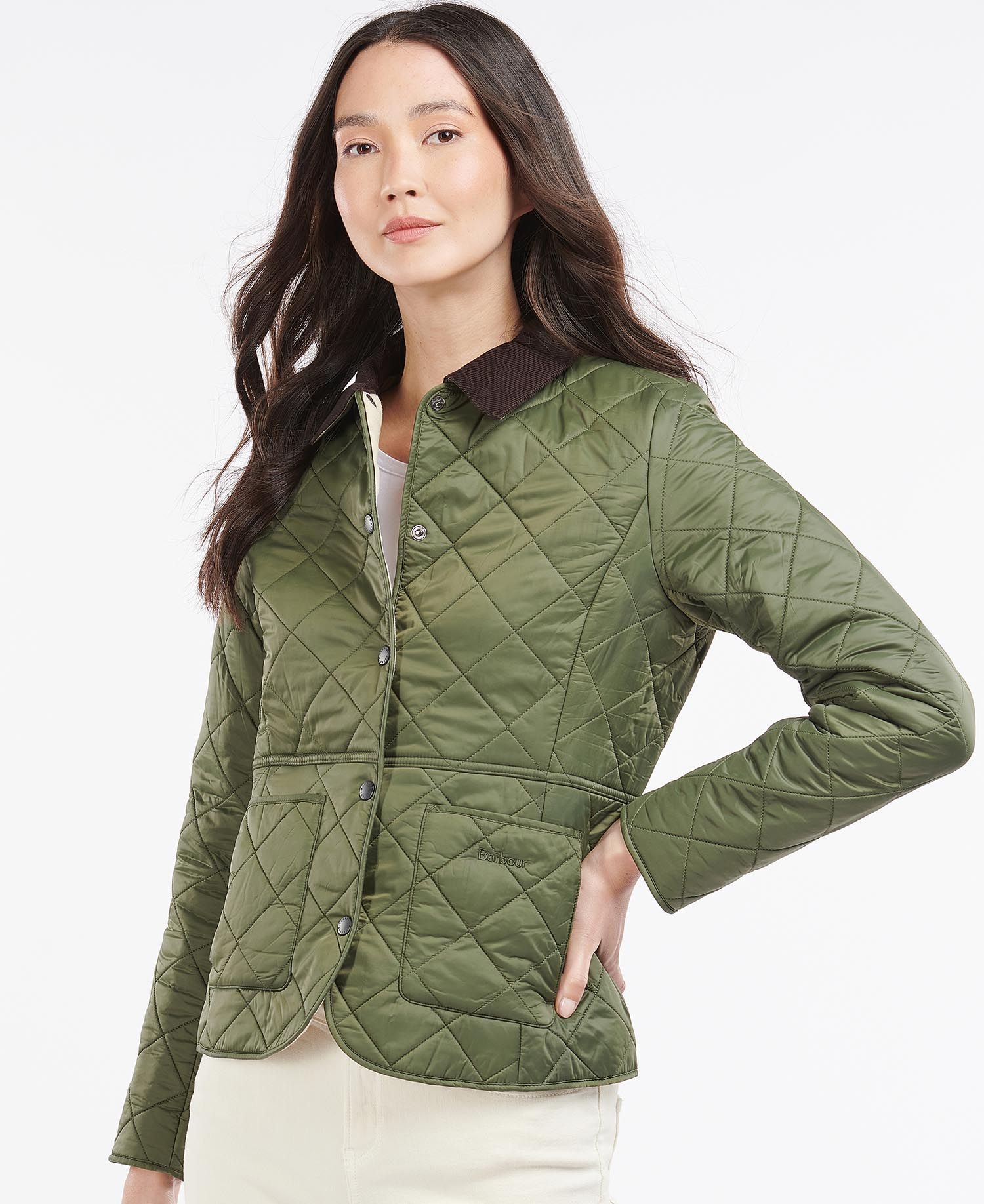 Barbour Deveron Polarquilt Women's Quilted Jackets Olive | 210638-BSW