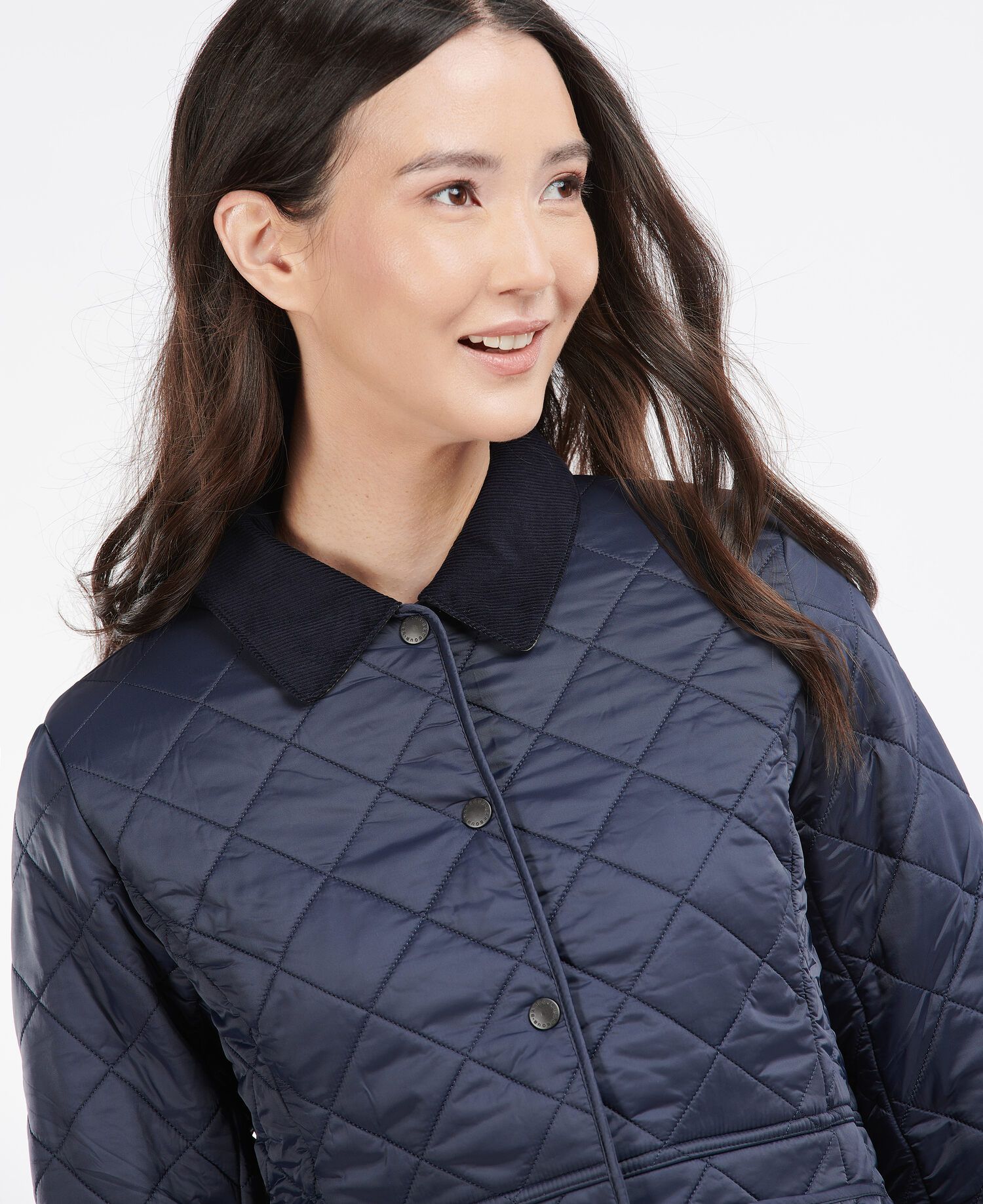 Barbour Deveron Polarquilt Women's Quilted Jackets Navy | 634107-RGH