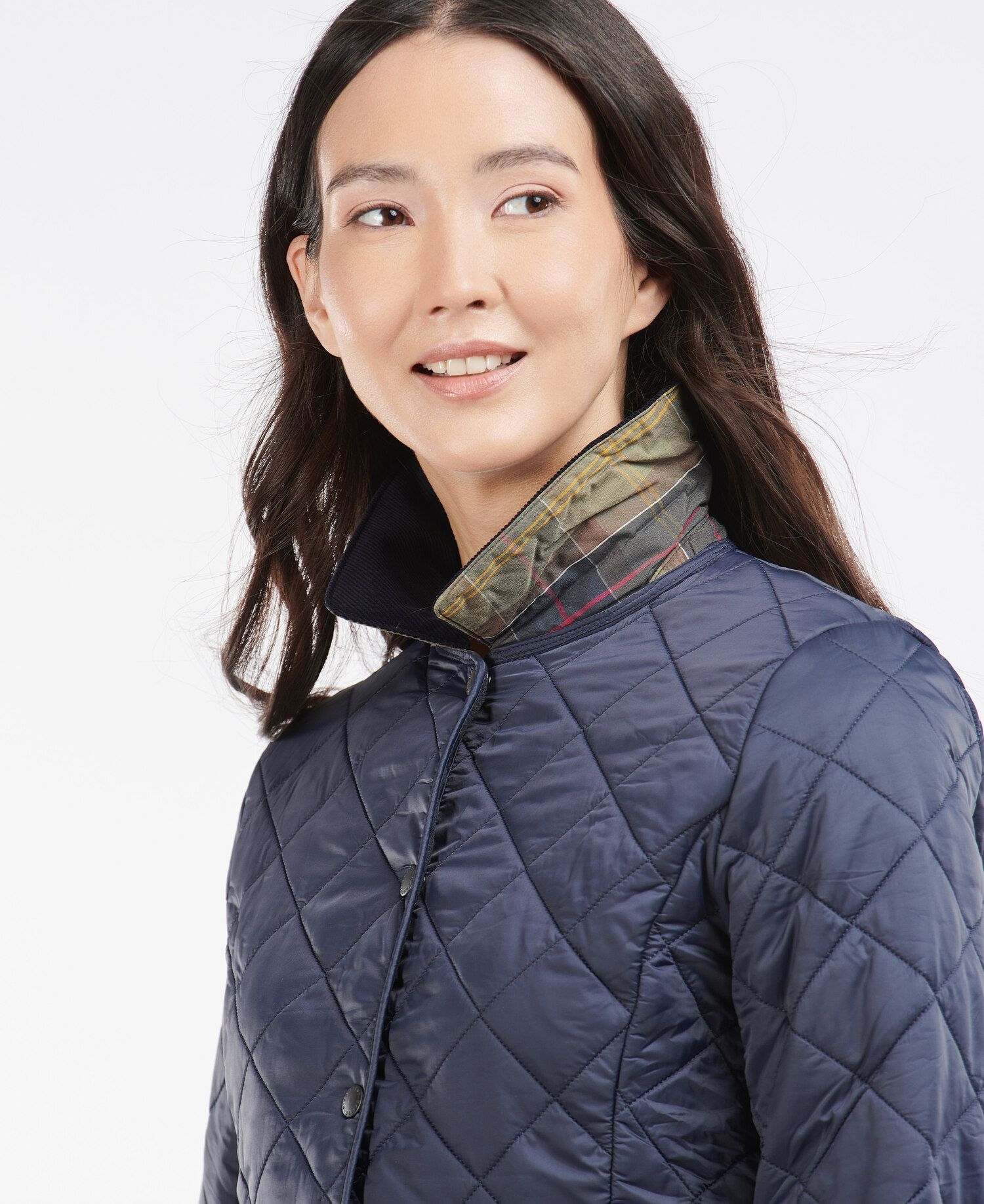 Barbour Deveron Polarquilt Women's Quilted Jackets Navy | 634107-RGH