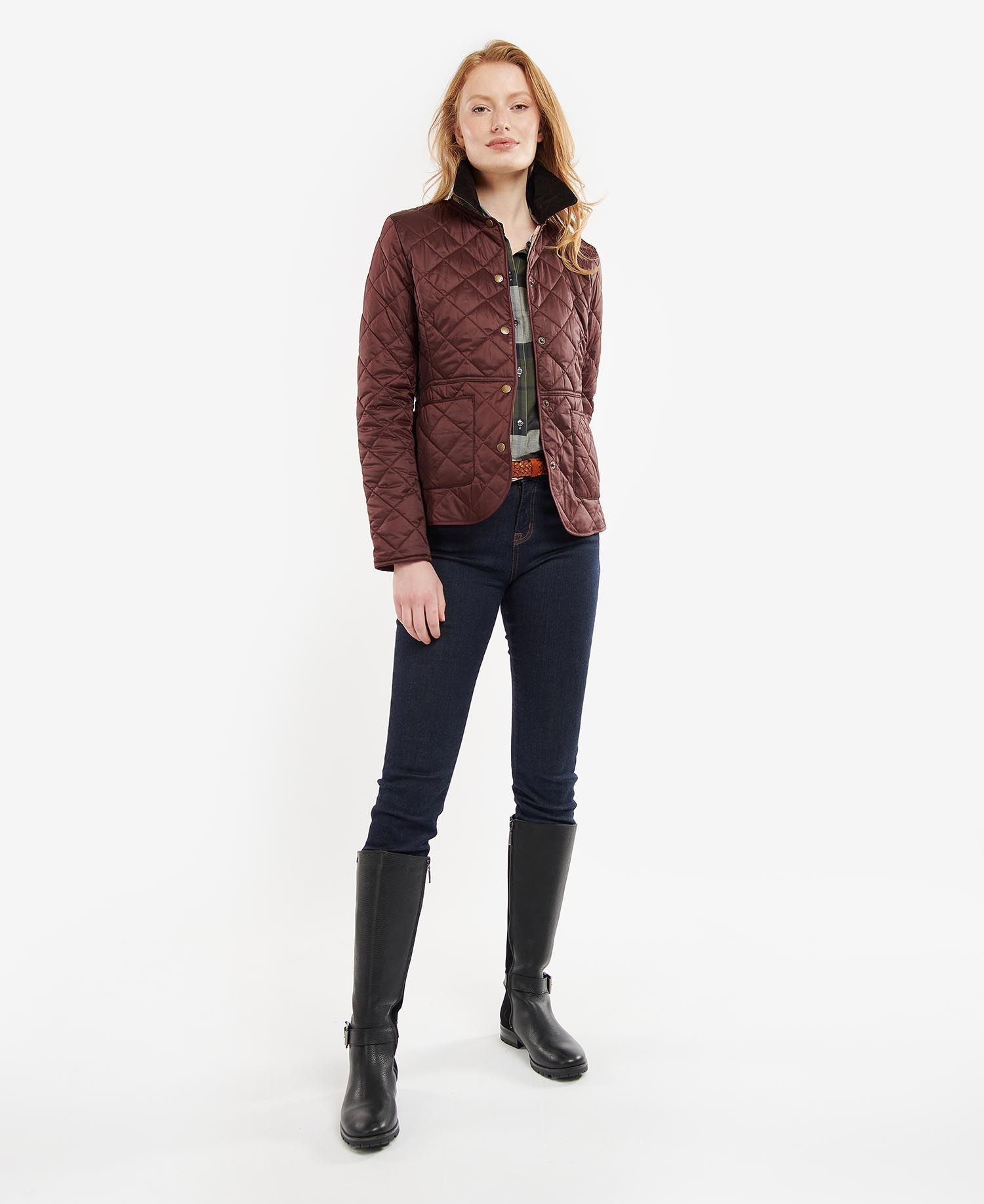 Barbour Deveron Women's Quilted Jackets Burgundy | 217408-EAI