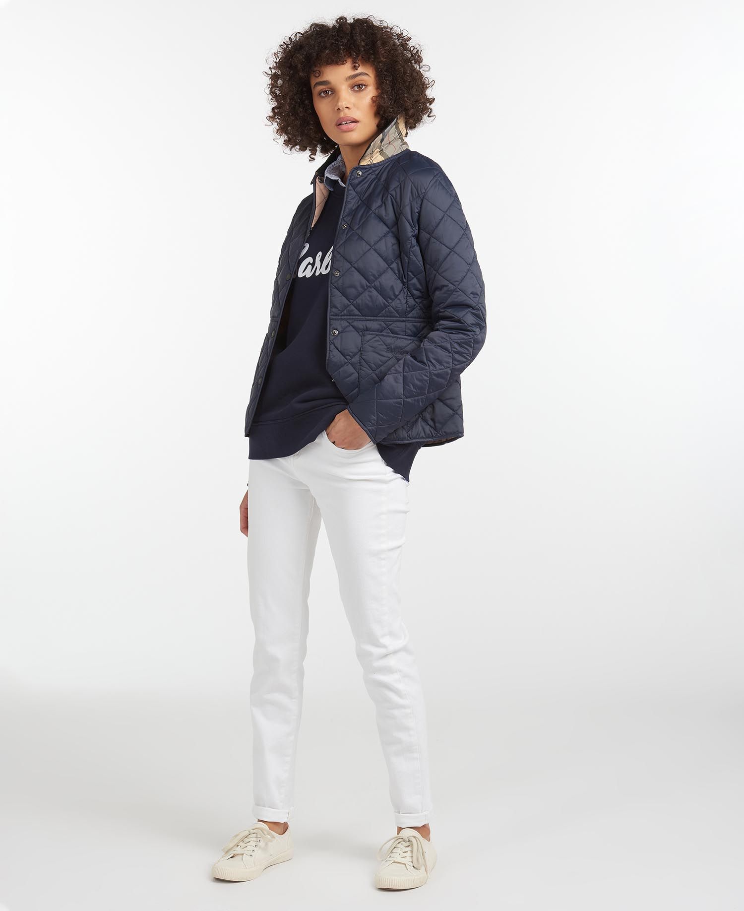 Barbour Deveron Women's Quilted Jackets Navy | 792036-HQX