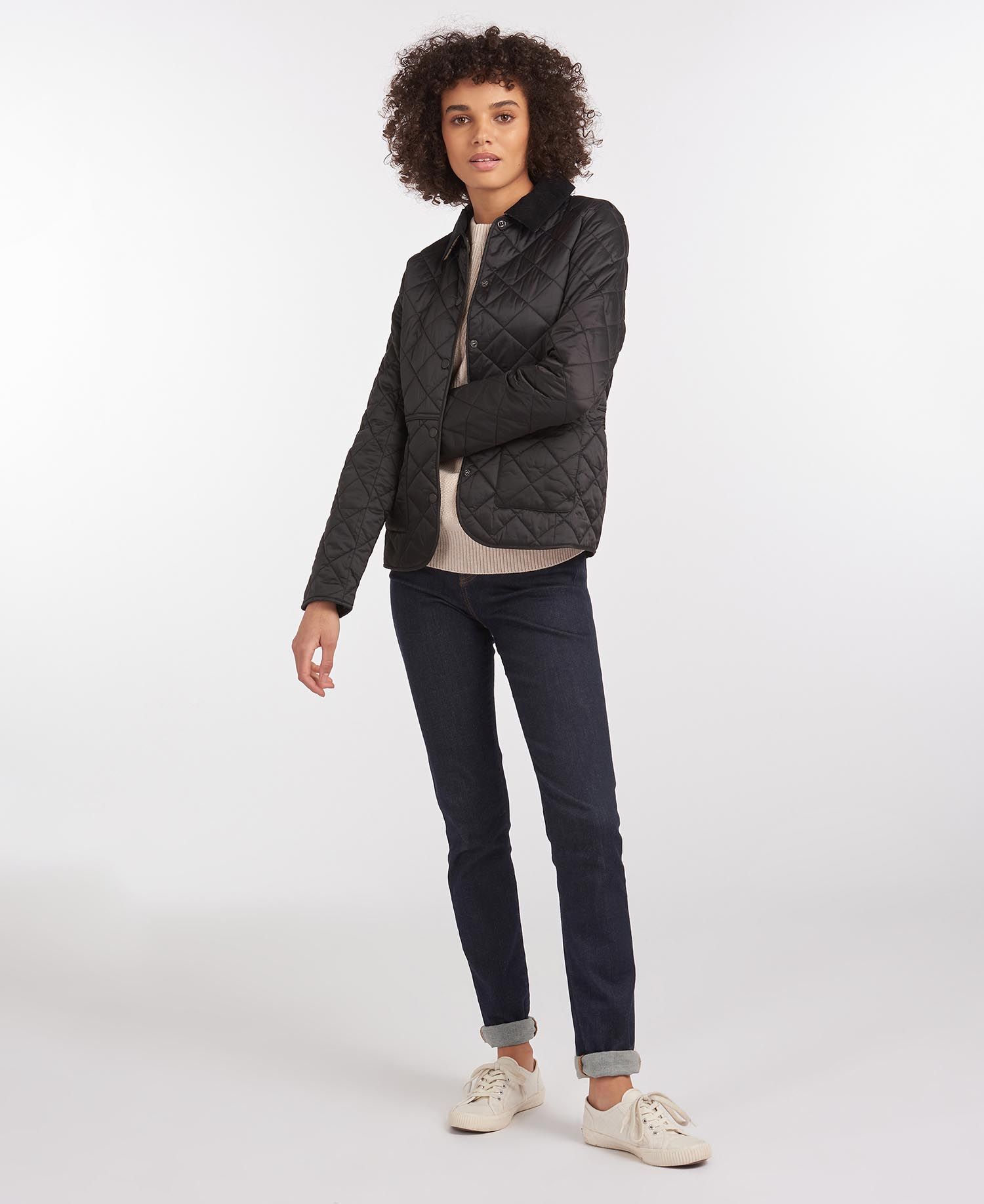 Barbour Deveron Women's Quilted Jackets Black | 897150-HGN