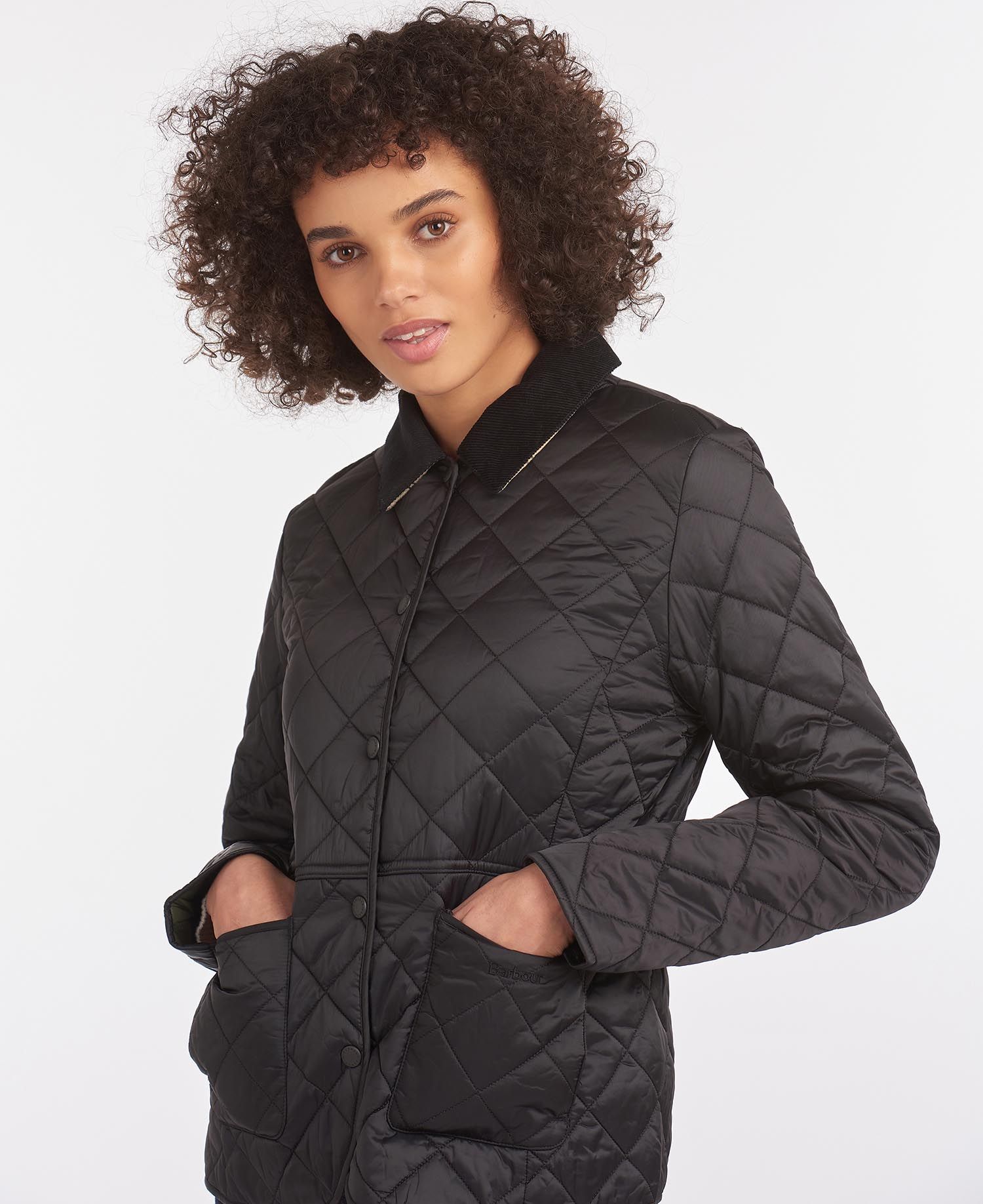 Barbour Deveron Women's Quilted Jackets Black | 897150-HGN