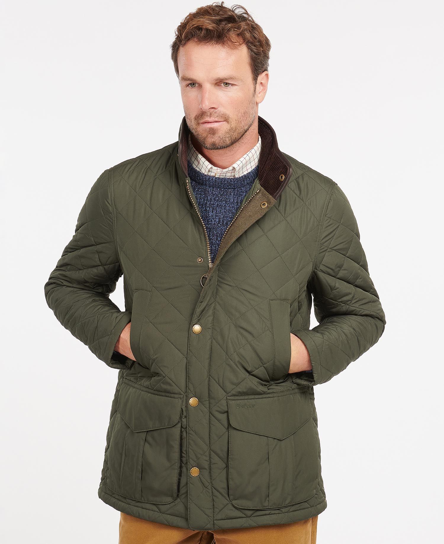 Barbour Devon Men\'s Quilted Jackets Navy | 274809-ABT