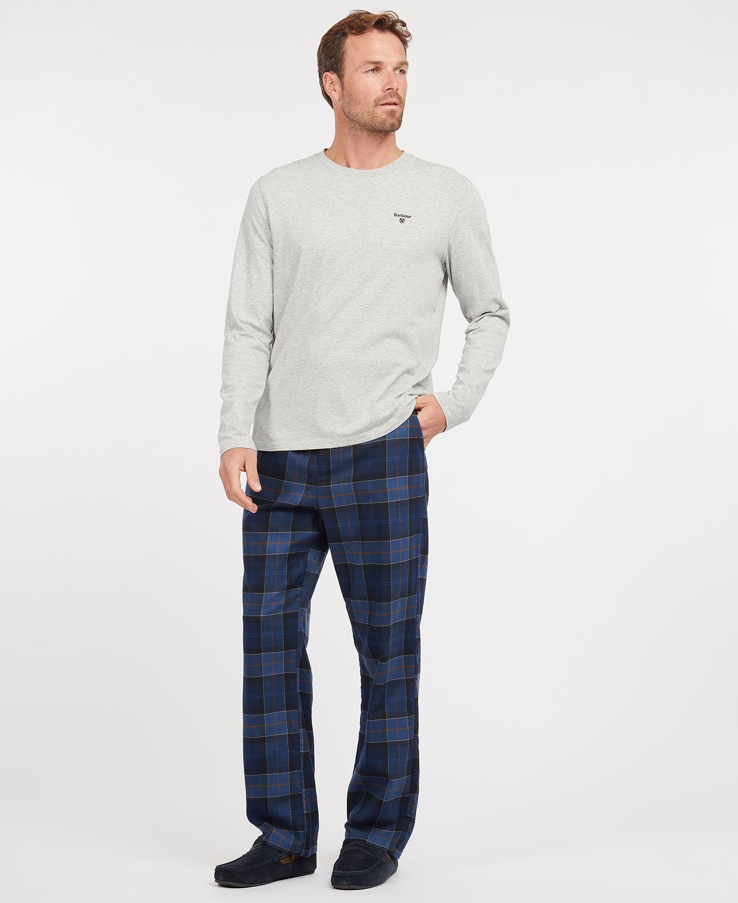 Barbour Doug Men's Nightwear Grey / Navy | 731509-DCW