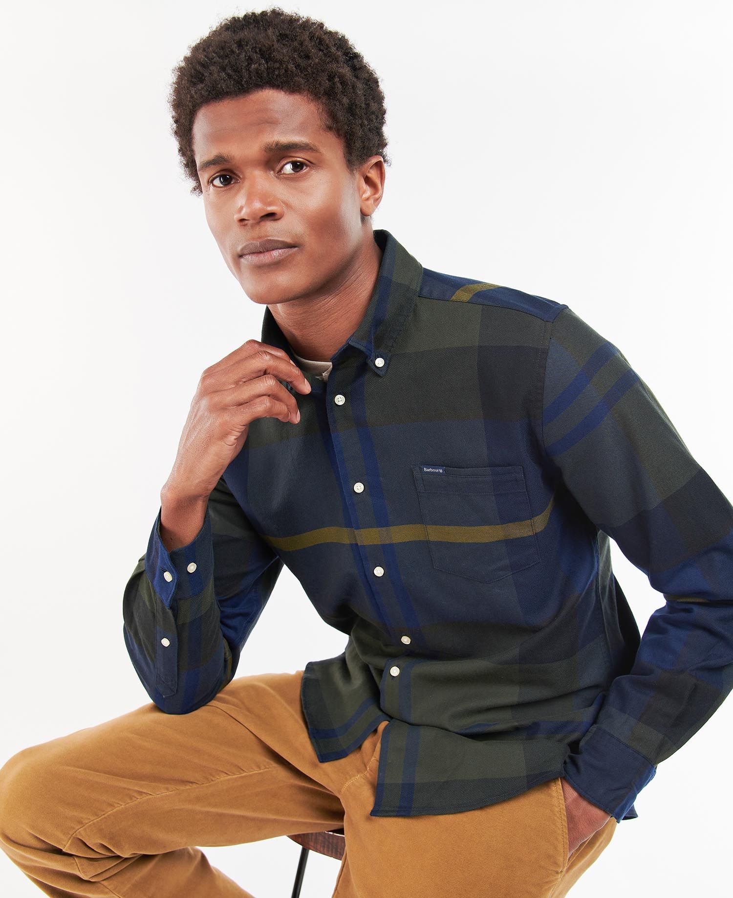 Barbour Dunoon Taillored Men's Shirts Navy | 815974-MOG