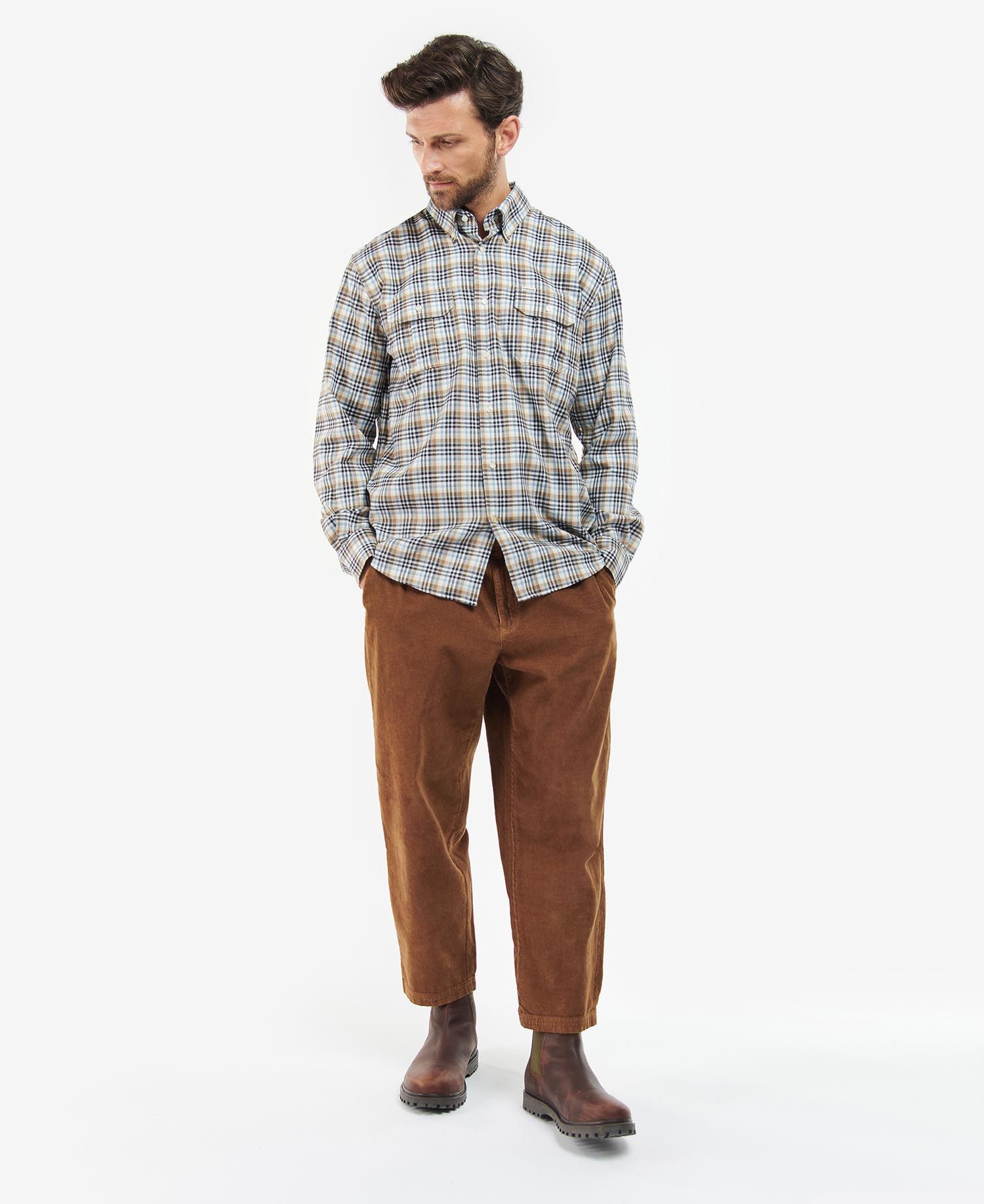 Barbour Eastwood Thermo Weave Men's Shirts Grey | 517982-ERB