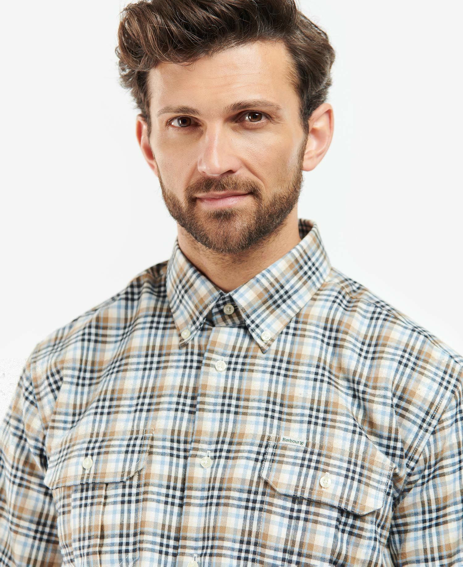 Barbour Eastwood Thermo Weave Men's Shirts Grey | 517982-ERB