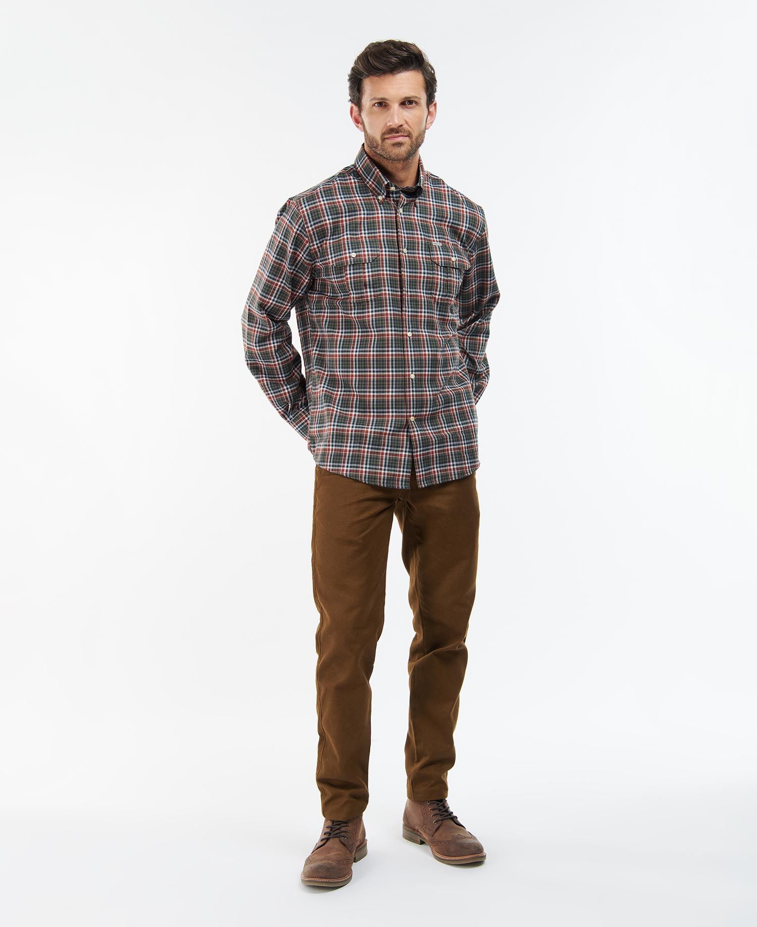 Barbour Eastwood Thermo Weave Men's Shirts Grey | 542810-MZL